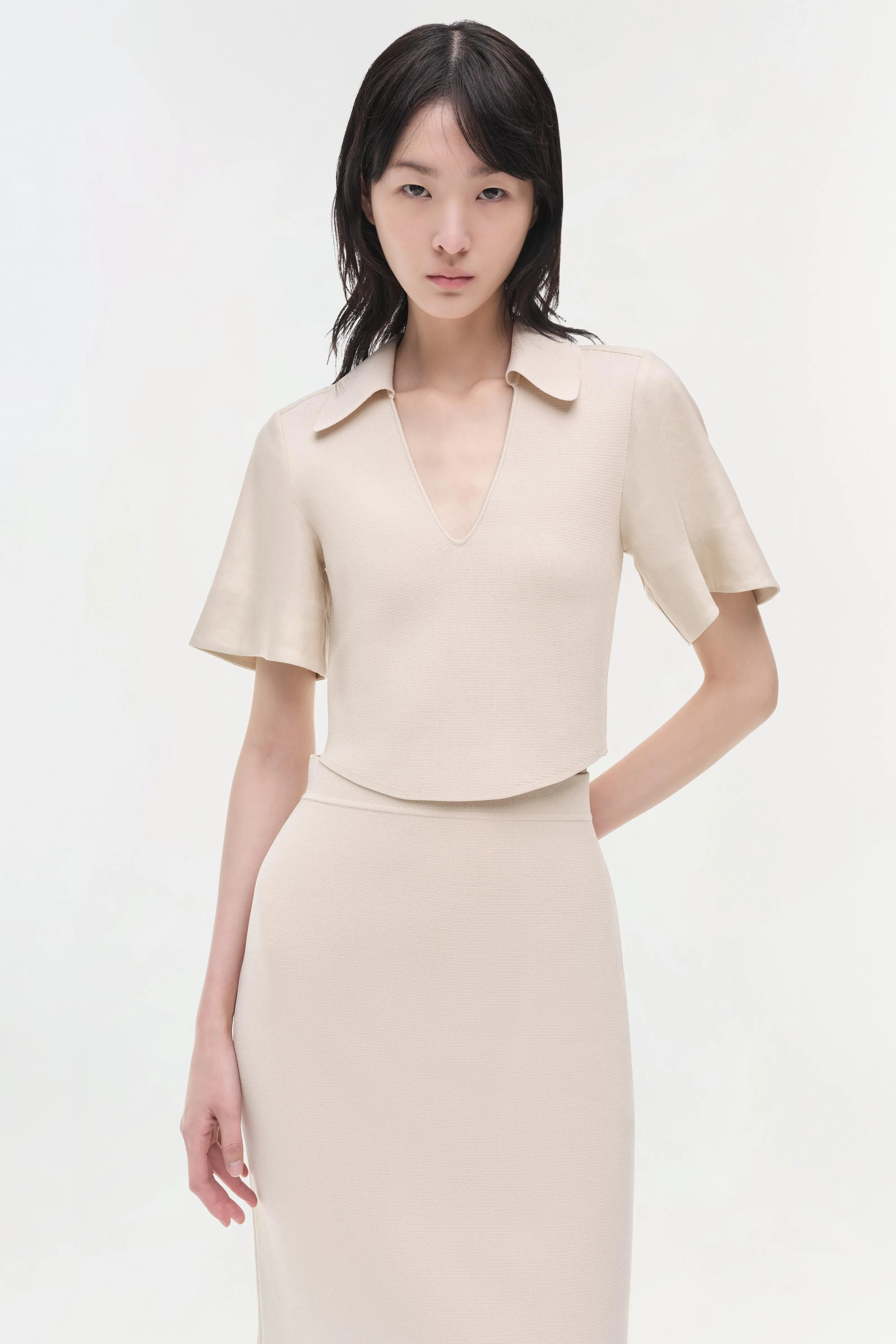 Lizzie Linen Knit Top sold by Jonathan Simkhai product image thumbnail 3