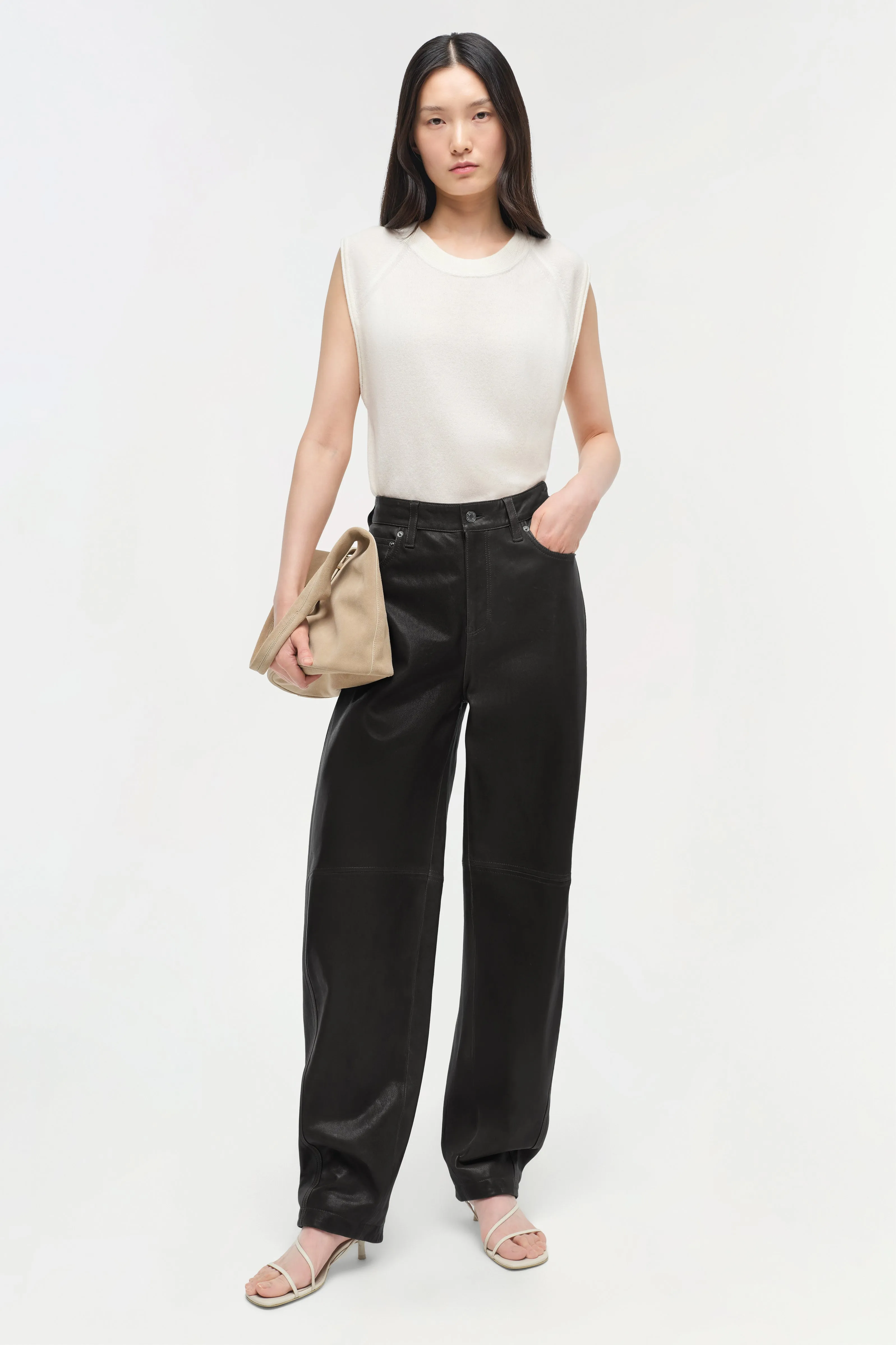 Waldon Leather Curved Leg Pant sold by Jonathan Simkhai product image thumbnail 2