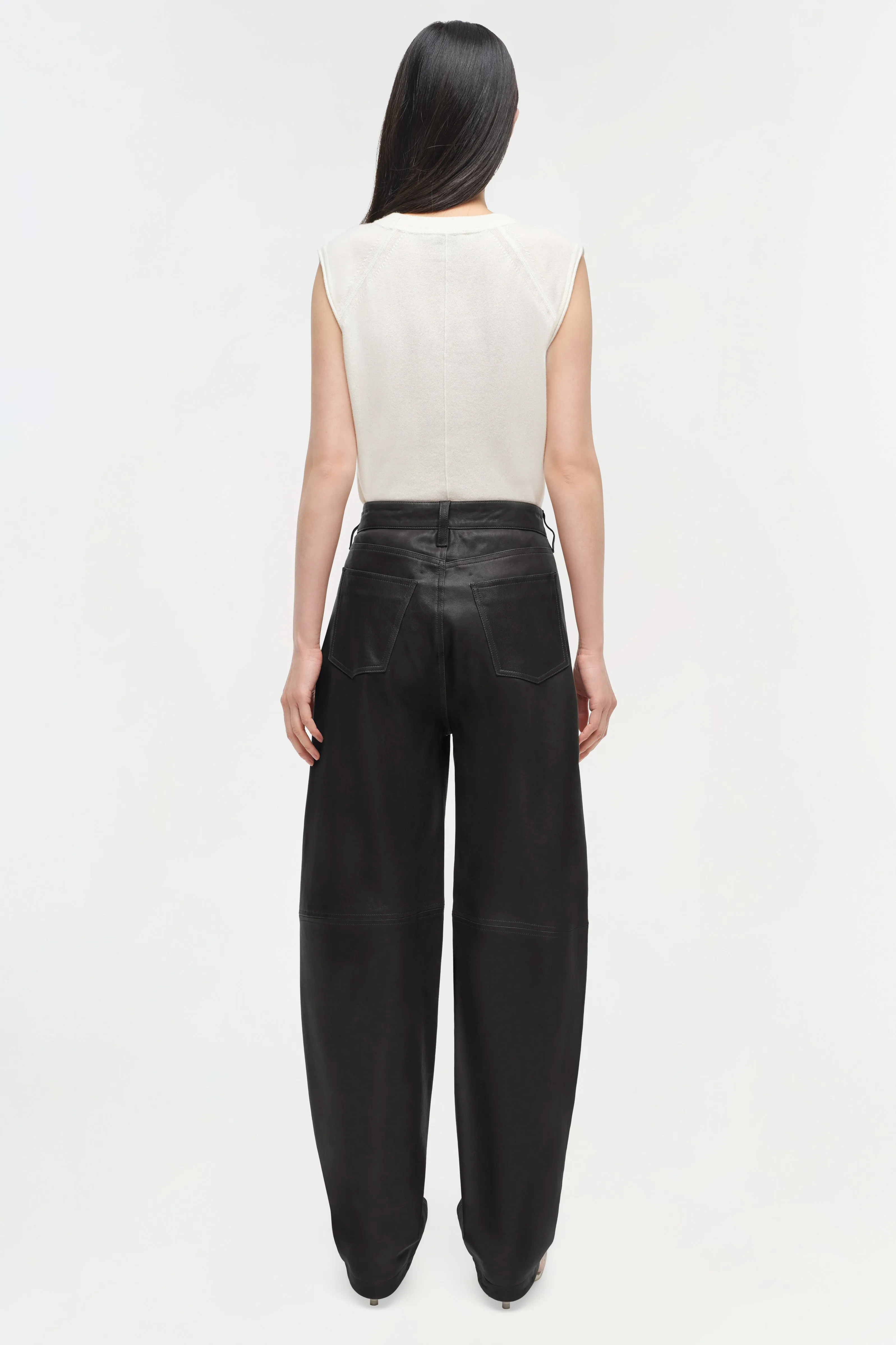 Waldon Leather Curved Leg Pant sold by Jonathan Simkhai product image thumbnail 5