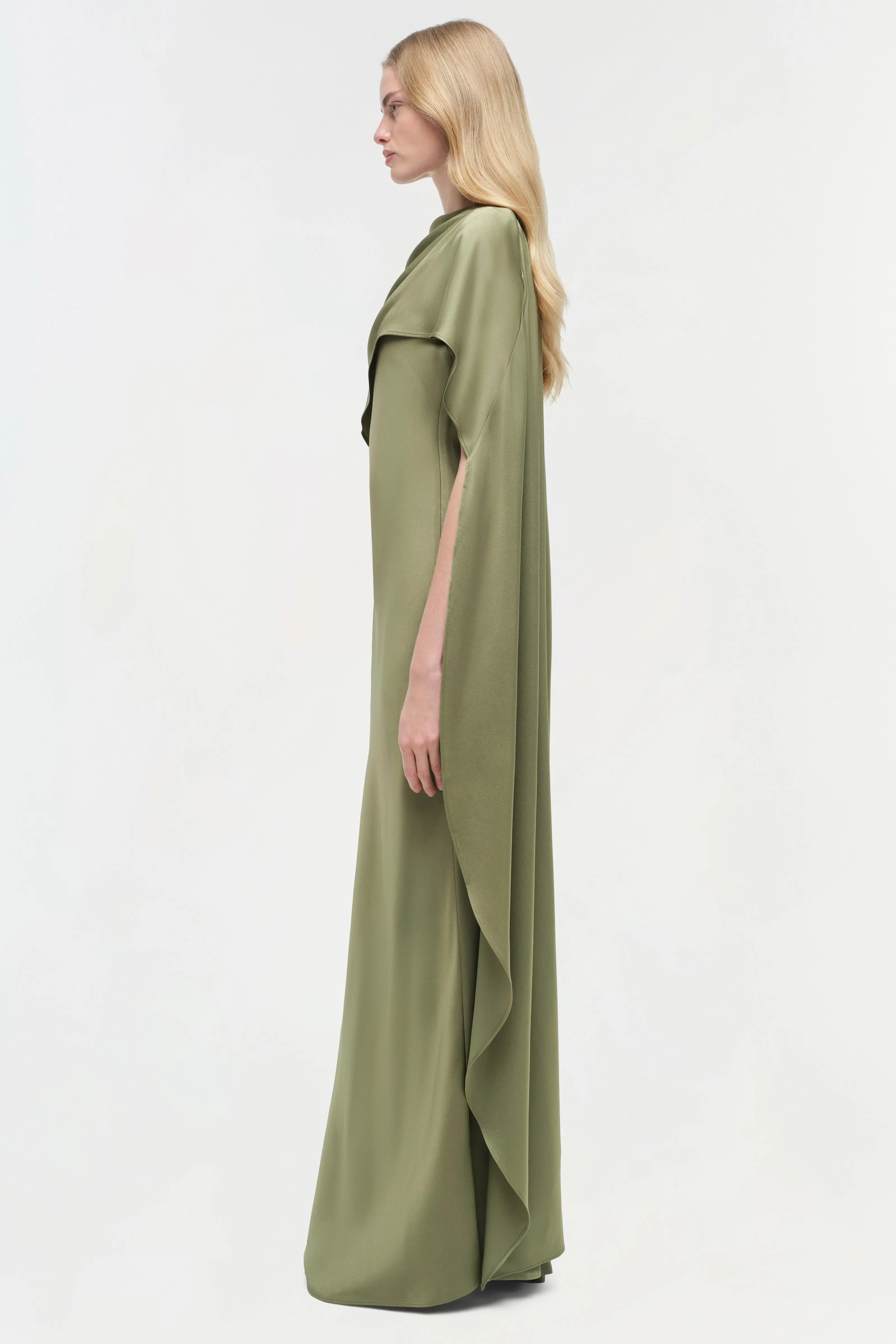 Izel Satin Cape Gown sold by Jonathan Simkhai product image thumbnail 4