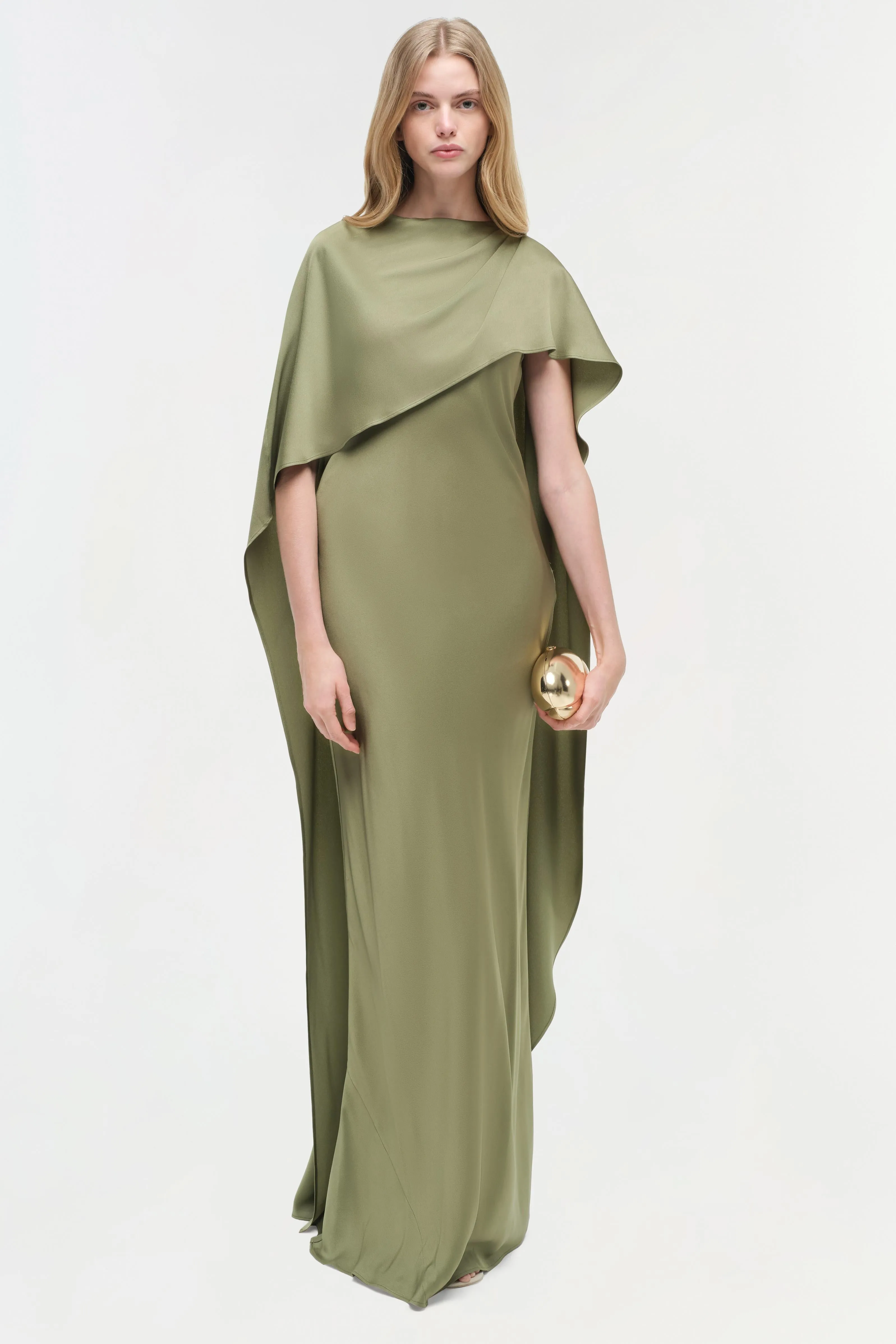 Izel Satin Cape Gown sold by Jonathan Simkhai product image thumbnail 2
