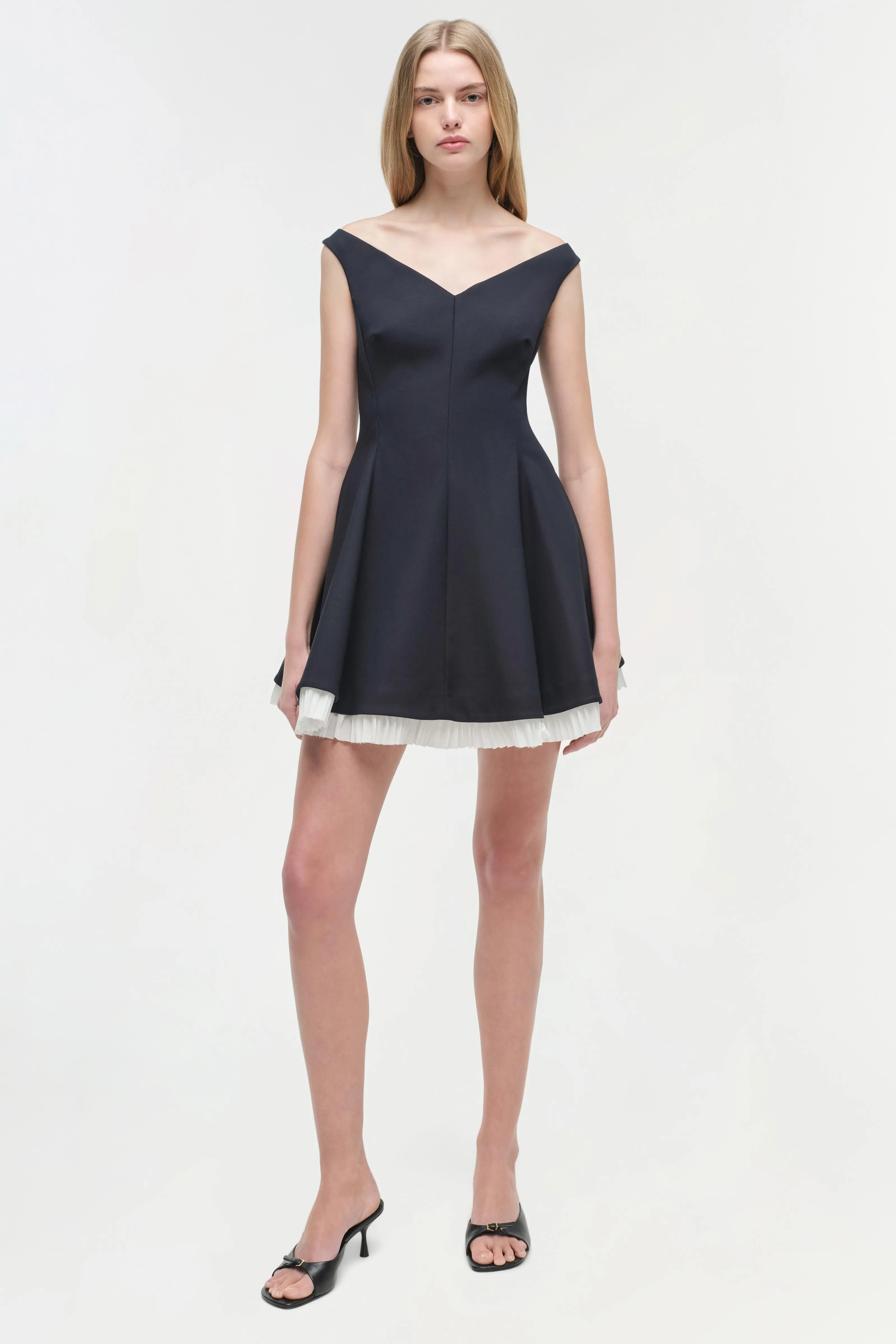 Dorothie Pleated Combo Mini Dress sold by Jonathan Simkhai product image thumbnail 2