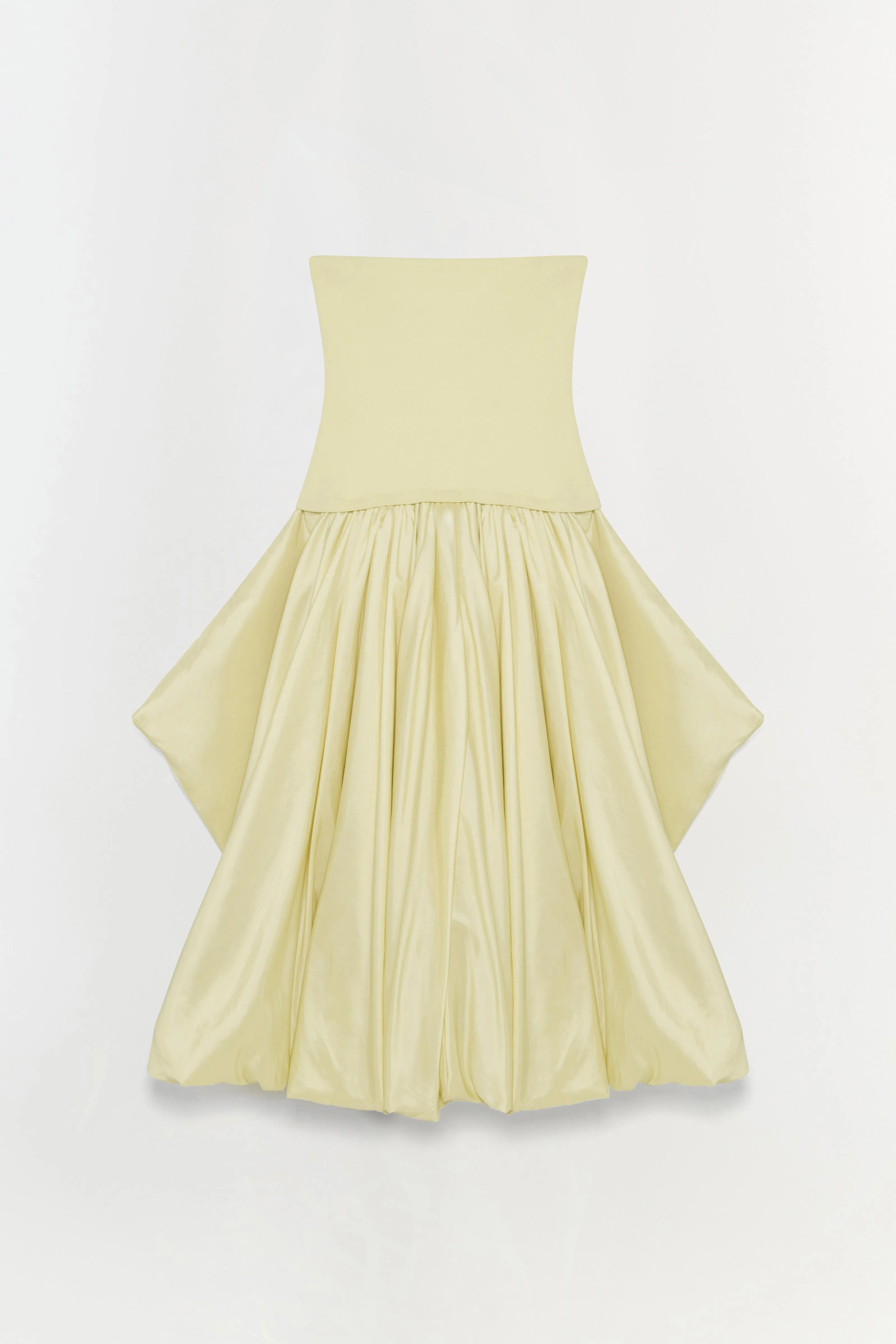 Izzy Strapless Taffeta Midi Dress sold by Jonathan Simkhai