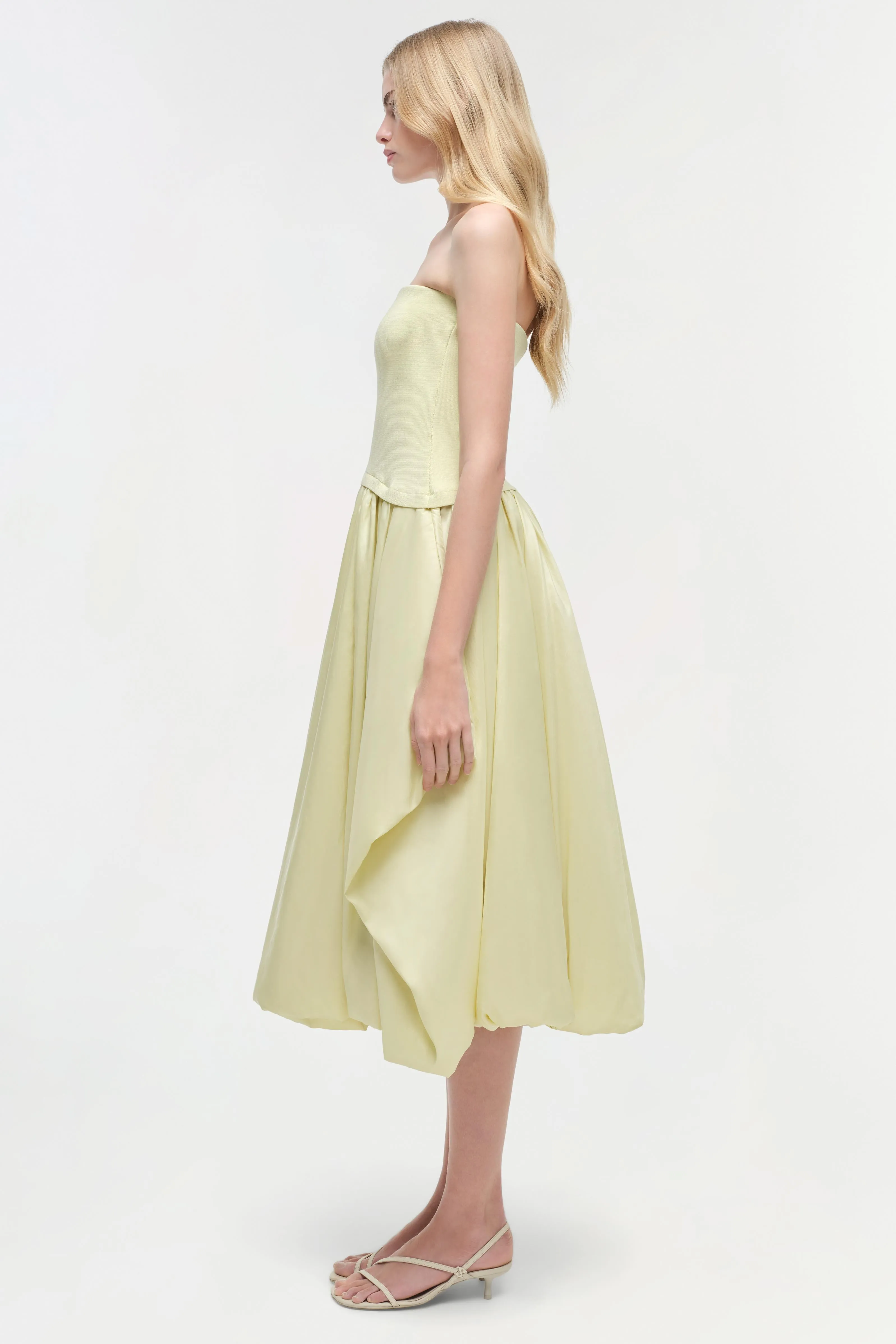 Izzy Strapless Taffeta Midi Dress sold by Jonathan Simkhai product image thumbnail 4