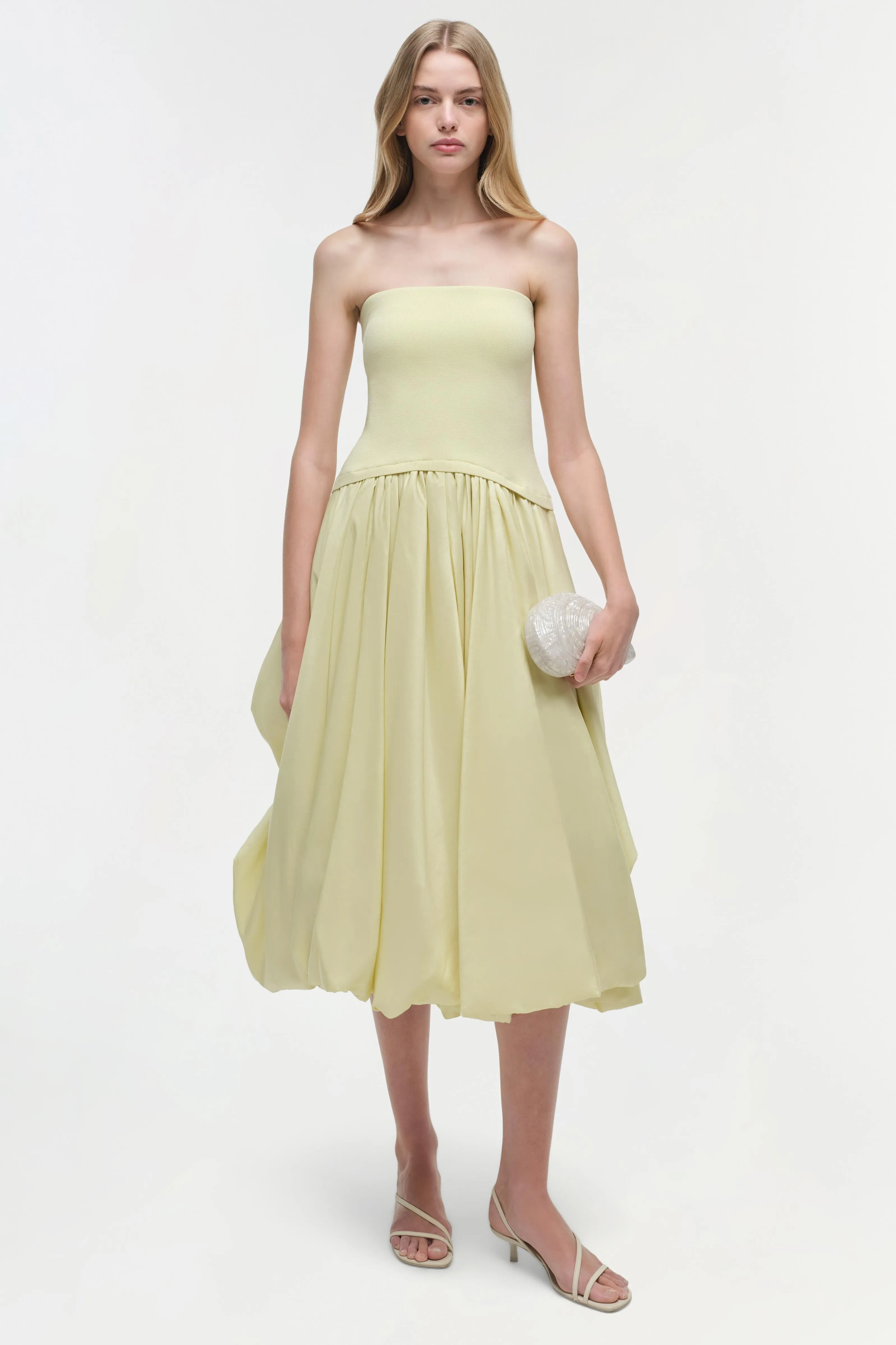 Izzy Strapless Taffeta Midi Dress sold by Jonathan Simkhai product image thumbnail 2