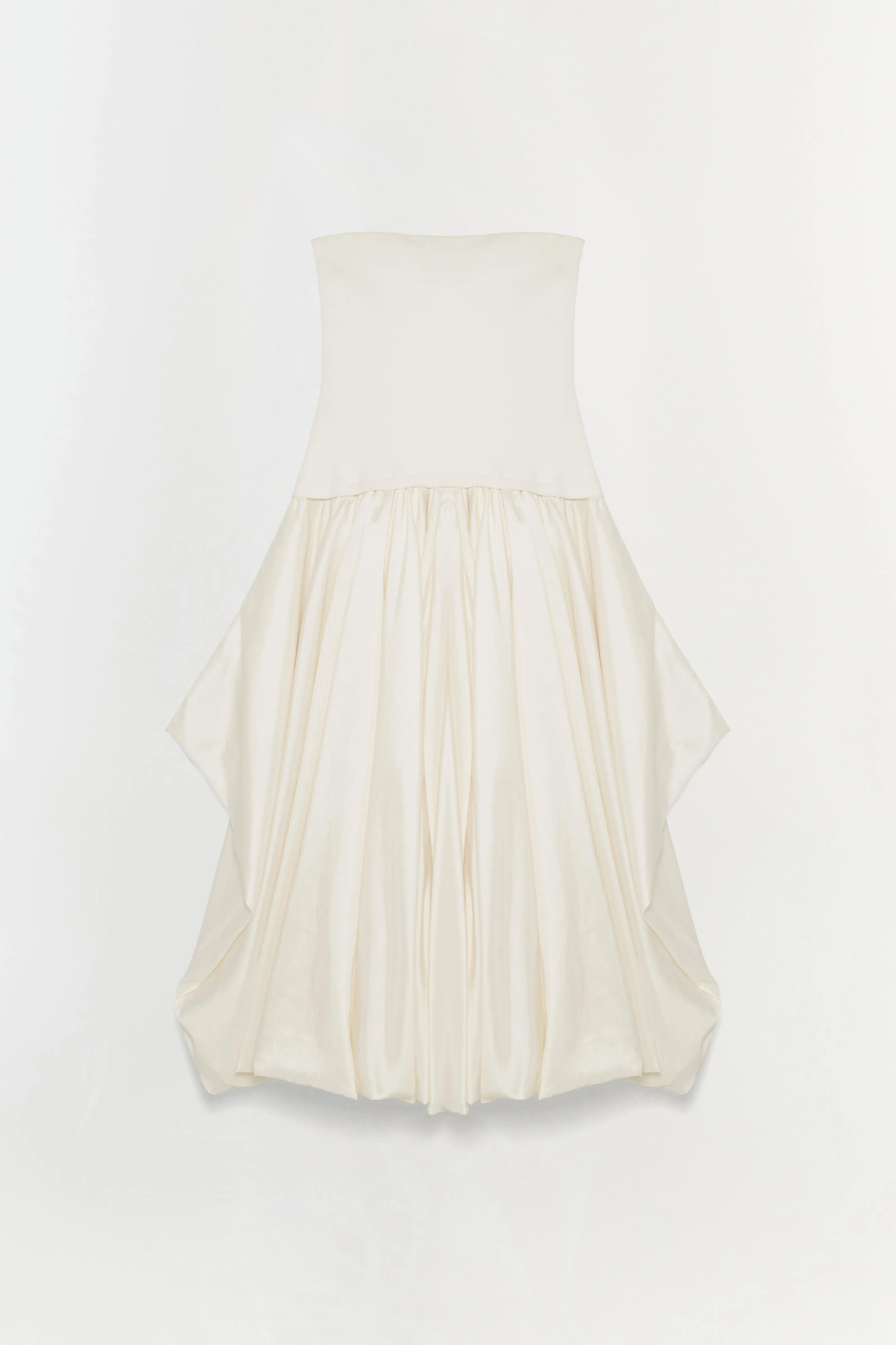 Izzy Strapless Taffeta Midi Dress sold by Jonathan Simkhai