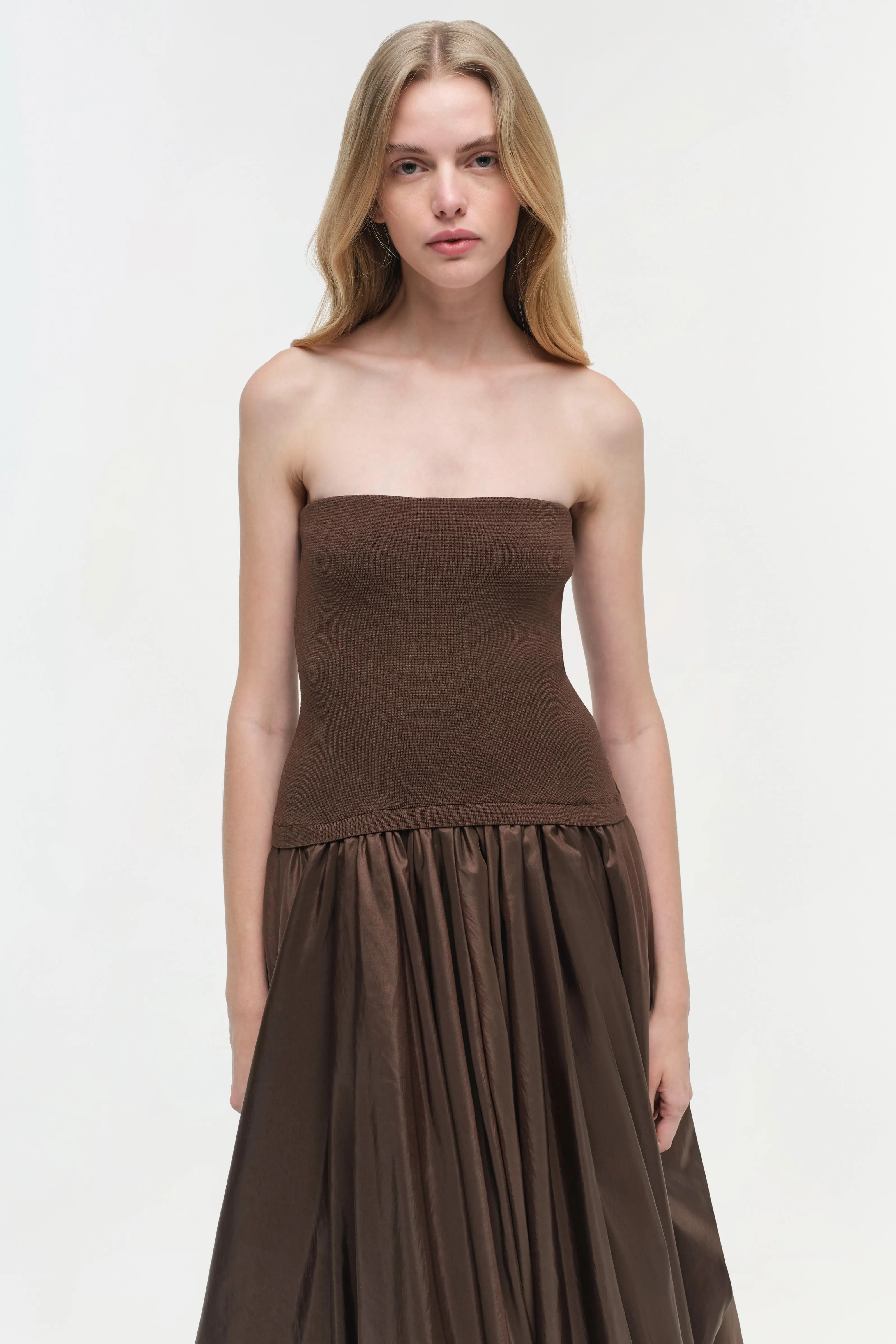 Izzy Strapless Taffeta Midi Dress sold by Jonathan Simkhai product image thumbnail 3
