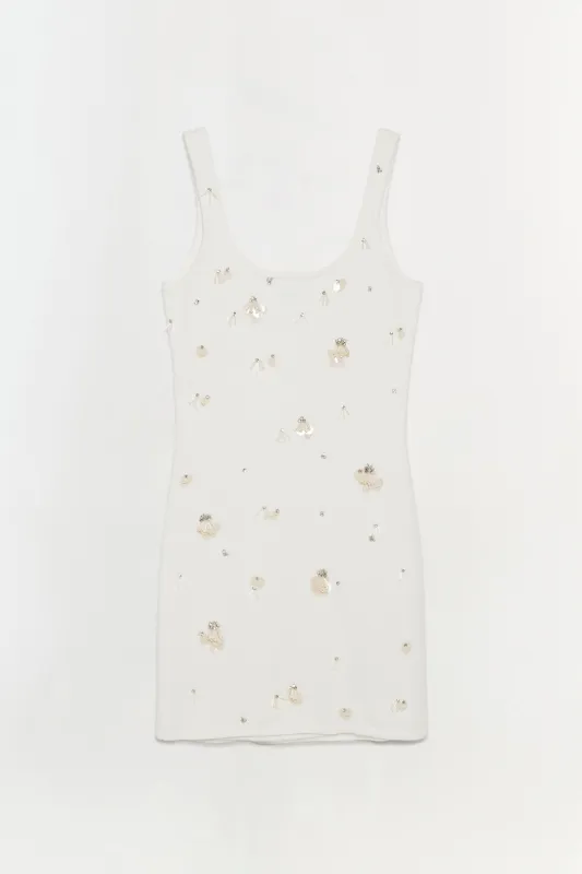Rue Embellished Knit Mini Dress sold by Jonathan Simkhai