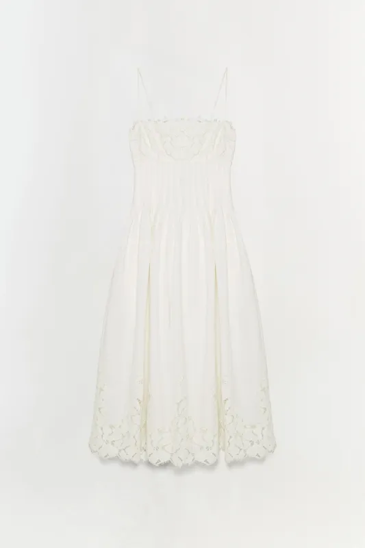 Lilianna Cotton Lace Midi Dress sold by Jonathan Simkhai