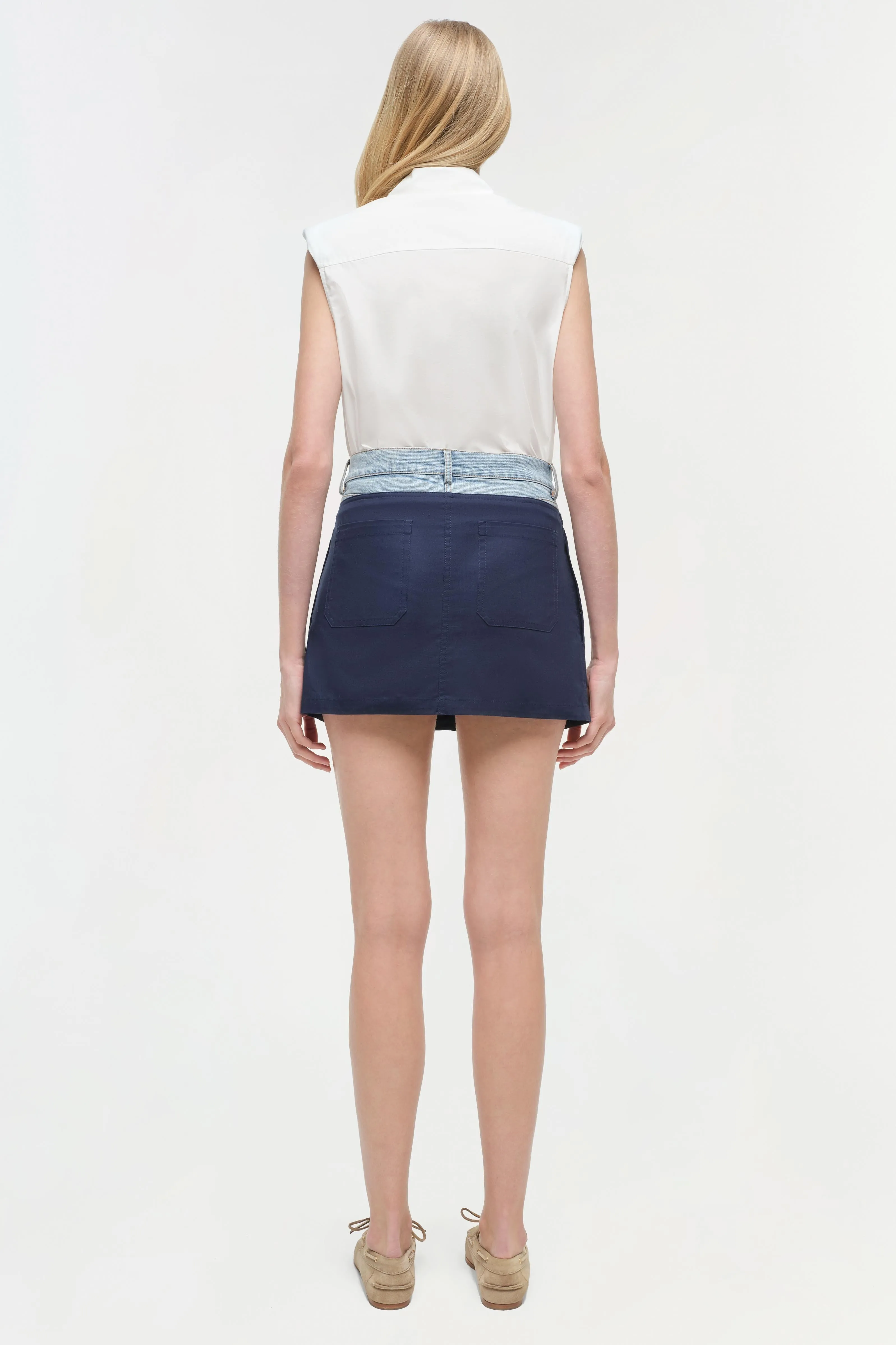 Hampton Denim Combo Mini Skirt sold by Jonathan Simkhai product image thumbnail 5