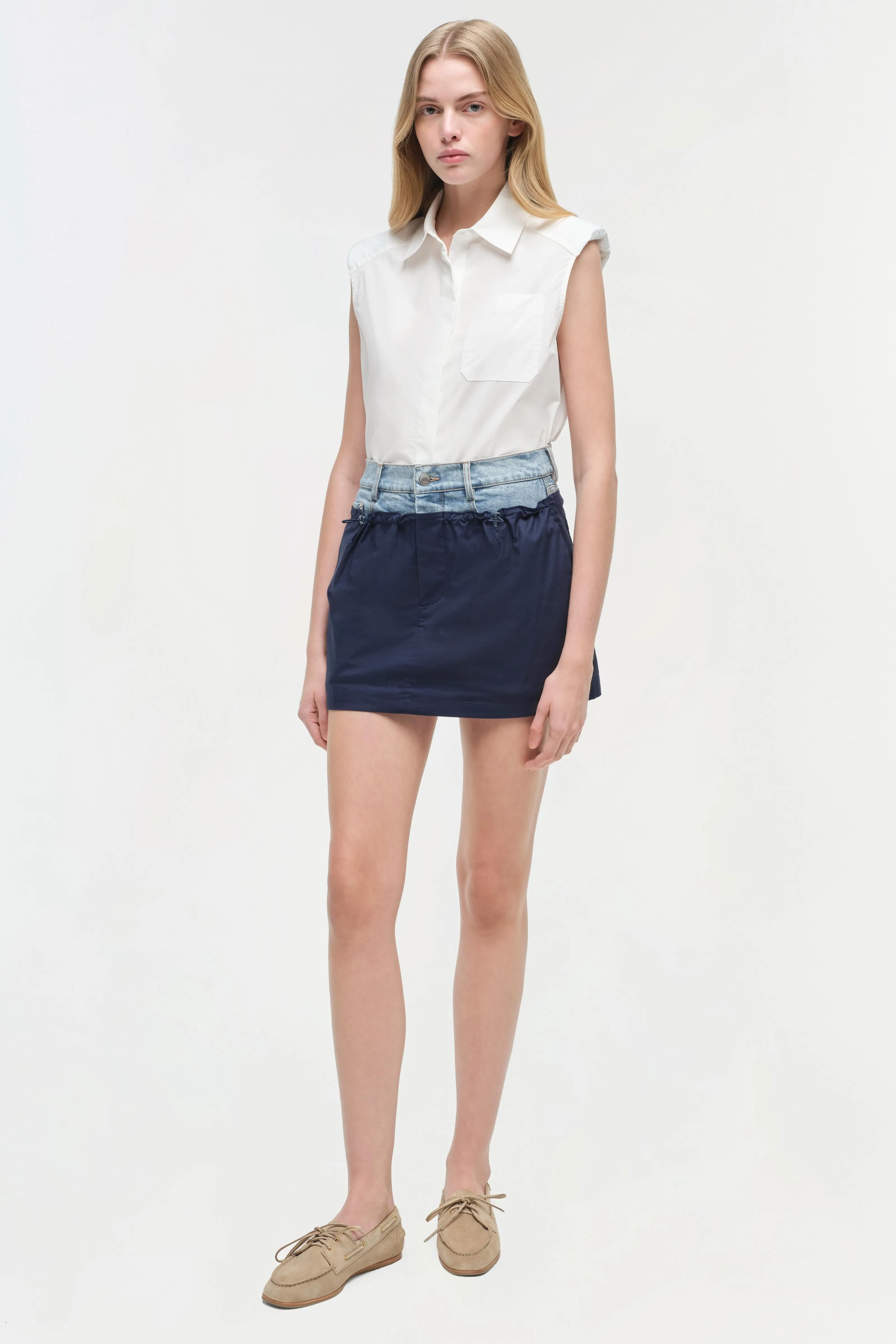 Hampton Denim Combo Mini Skirt sold by Jonathan Simkhai product image thumbnail 2