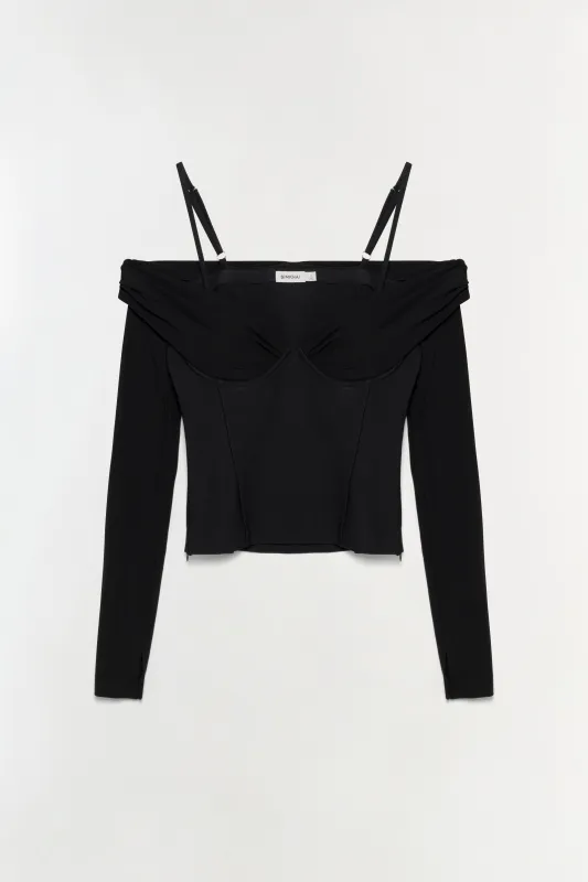 Hazel Off Shoulder Top made by Jonathan Simkhai