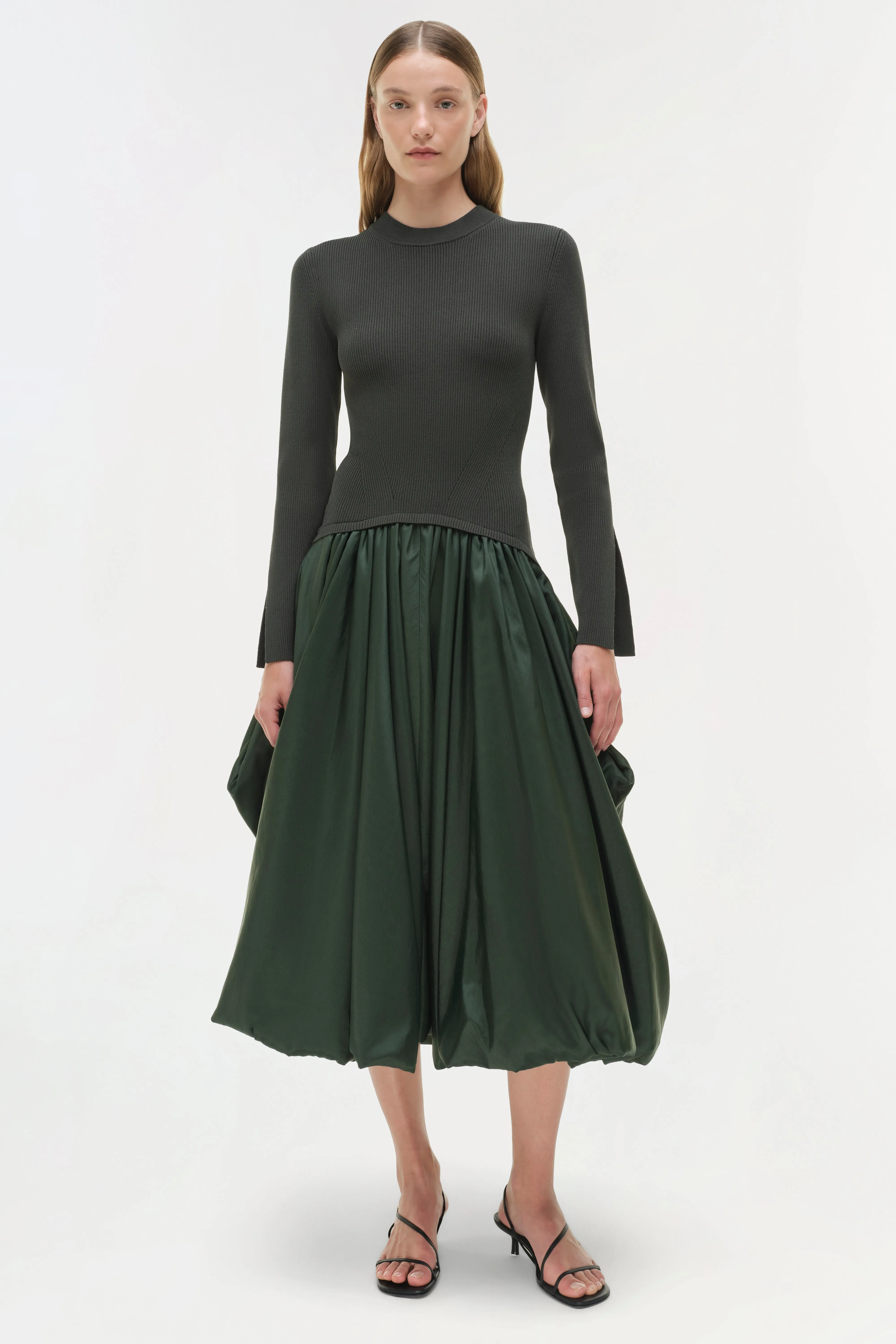 Kenlie Taffeta Knit Midi Dress sold by Jonathan Simkhai product image thumbnail 2
