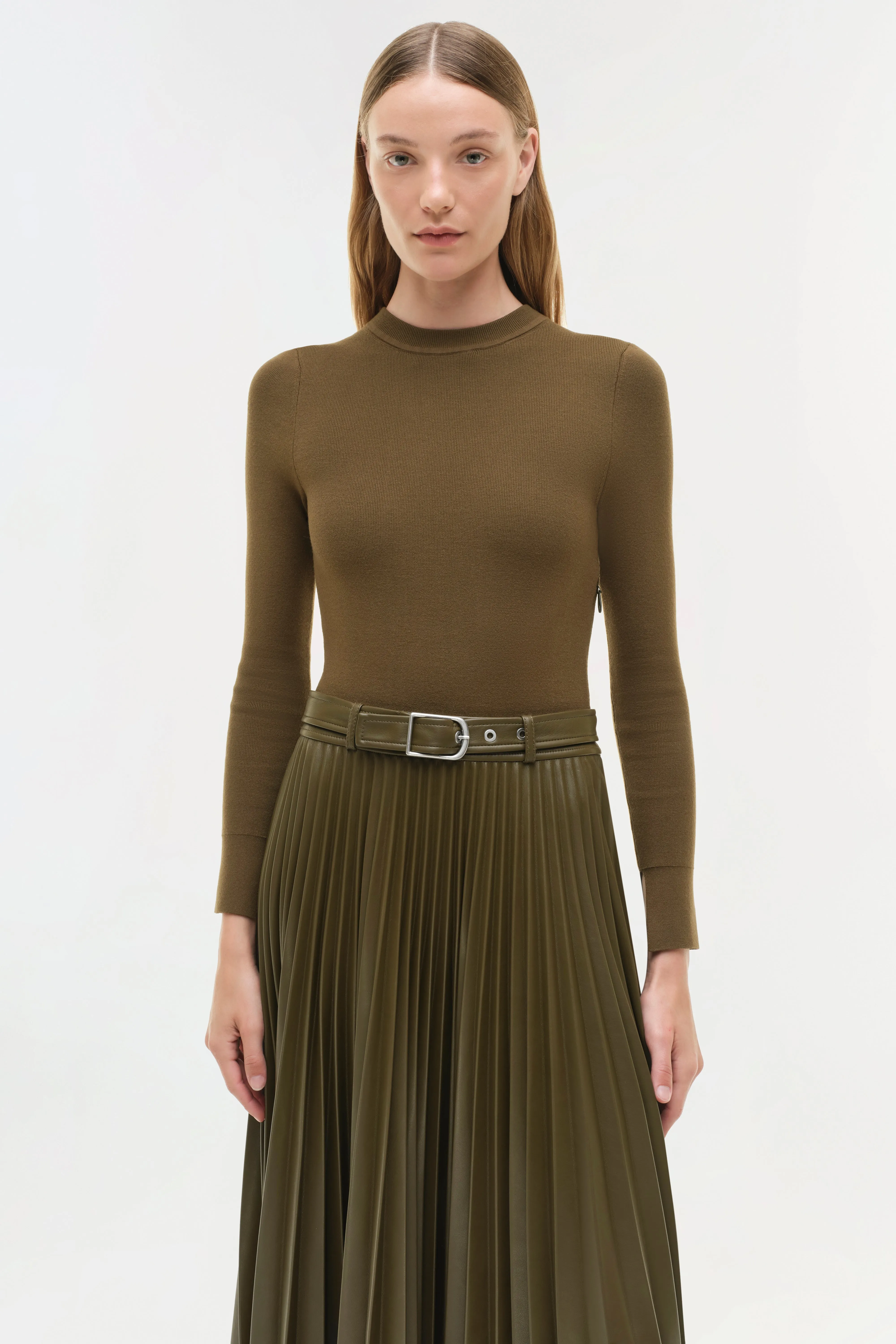 Abilene Knit Combo Midi Dress sold by Jonathan Simkhai product image thumbnail 3