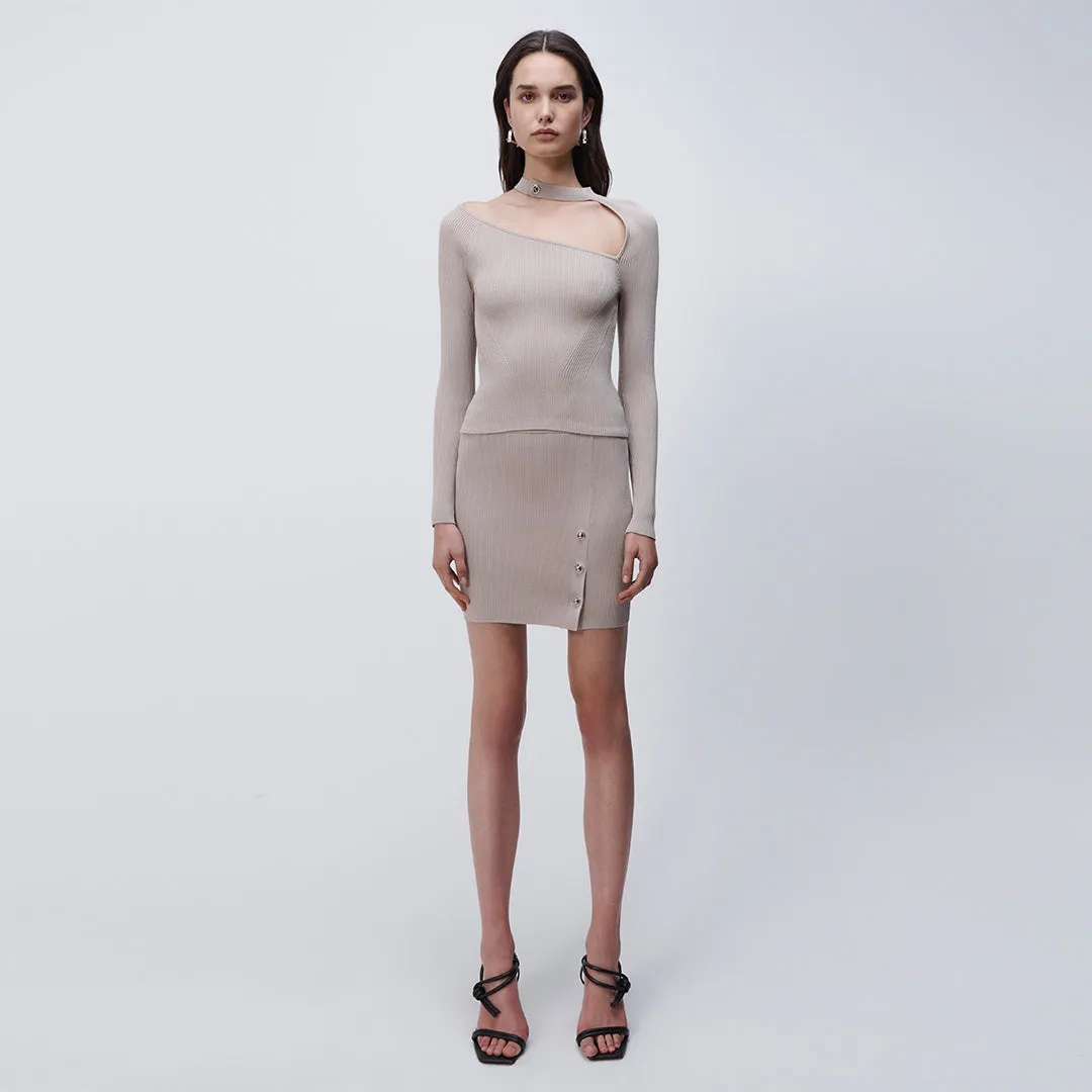 Dorothy Compact Rib Mini Skirt sold by Jonathan Simkhai