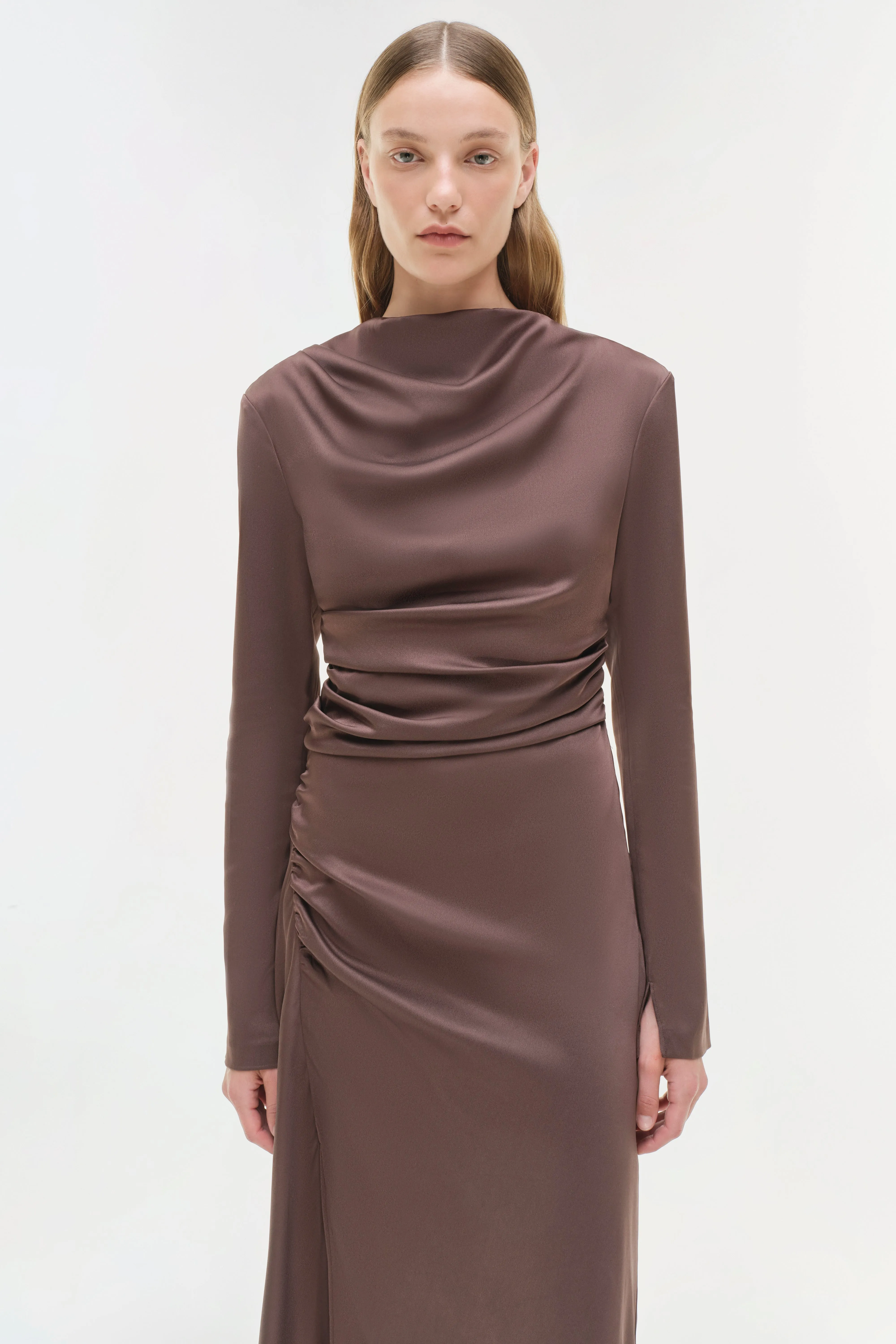 Odessa Satin Midi Dress sold by Jonathan Simkhai product image thumbnail 3