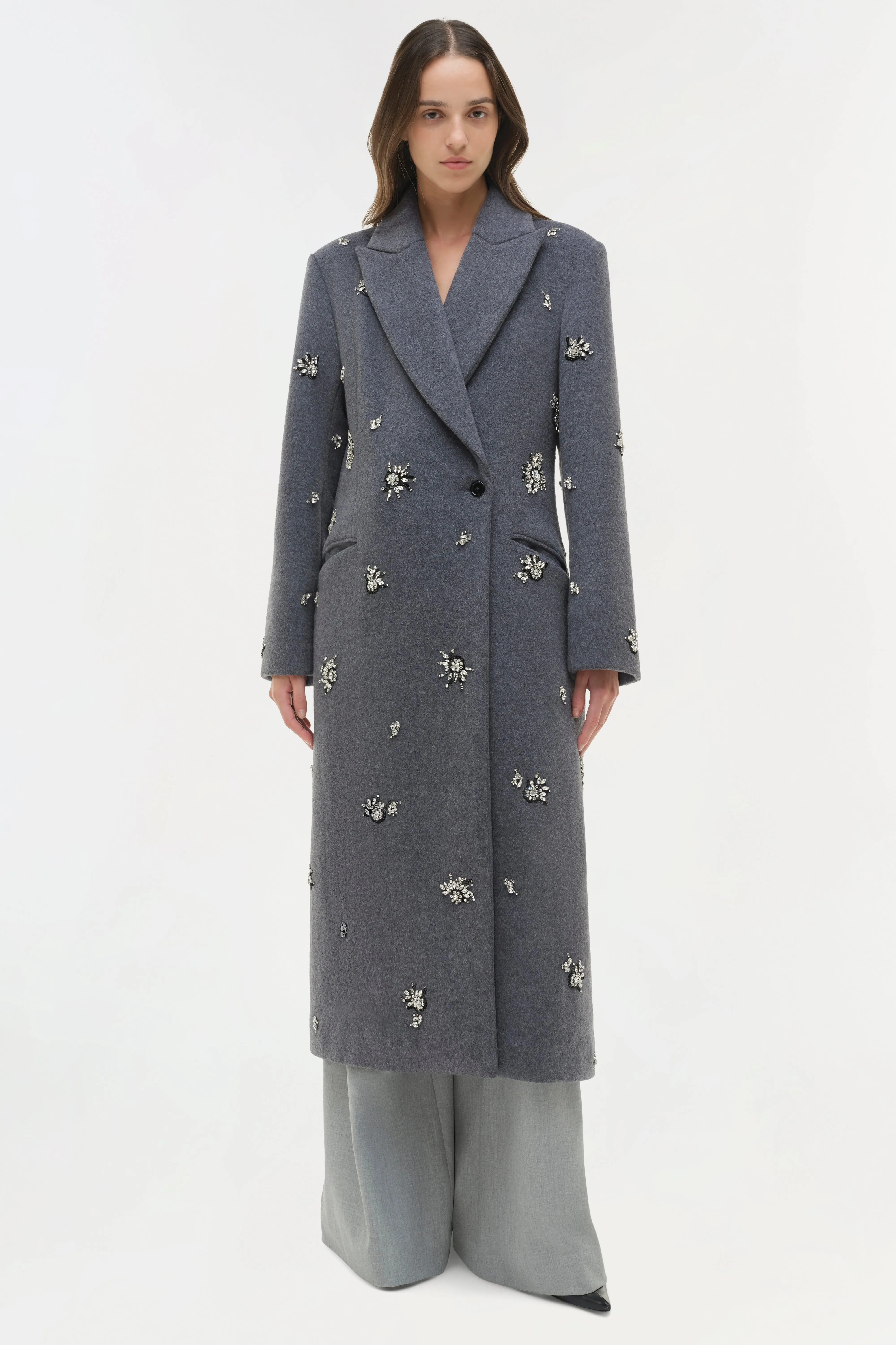 Gianni Embellished Wool Coat sold by Jonathan Simkhai product image thumbnail 3
