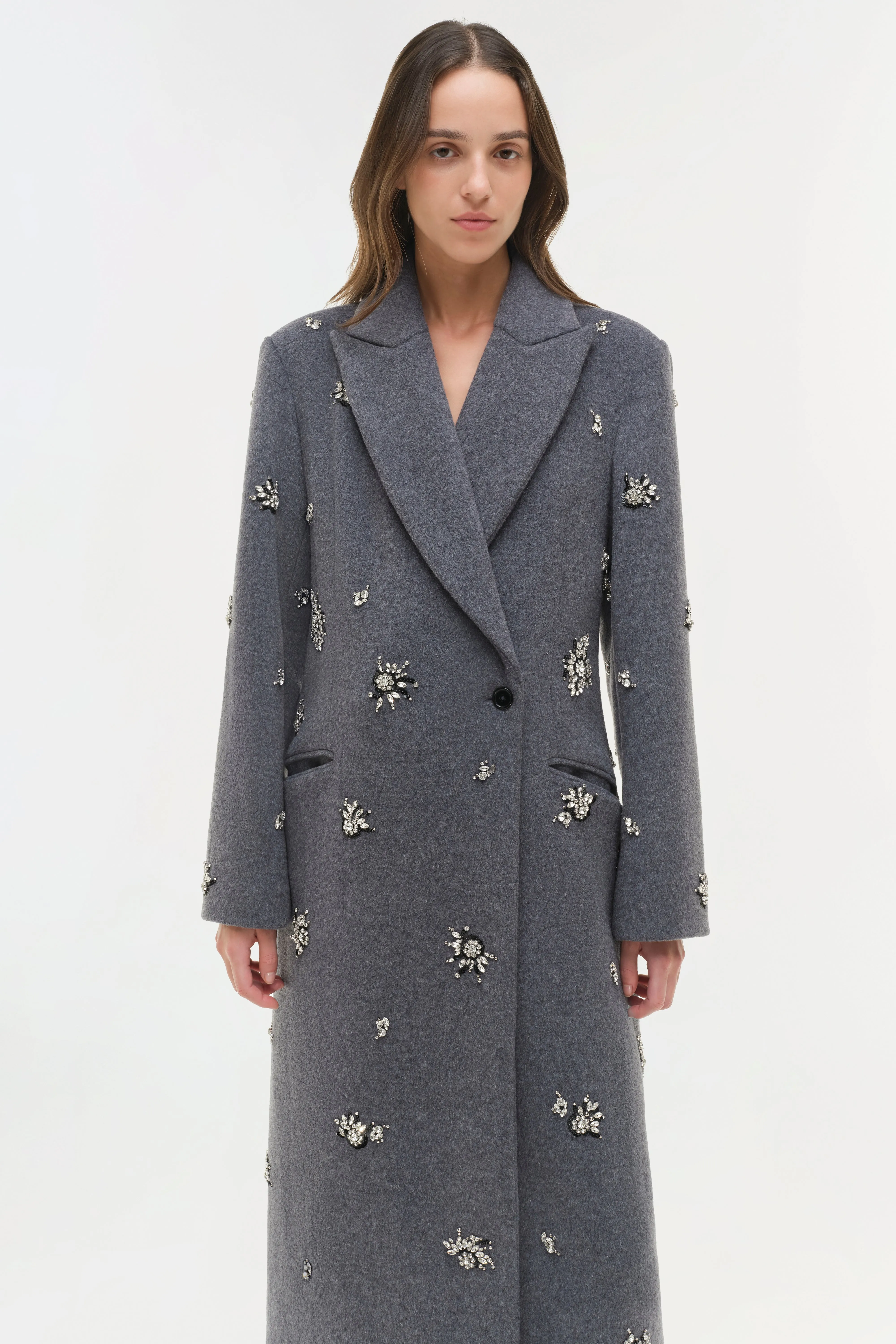 Gianni Embellished Wool Coat sold by Jonathan Simkhai product image thumbnail 4