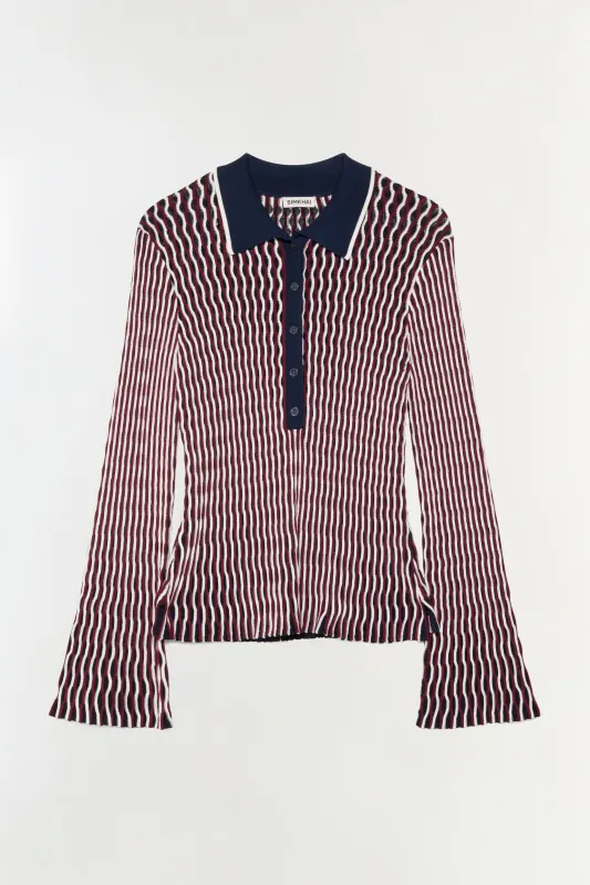 Colleen Knit Polo Top made by Jonathan Simkhai