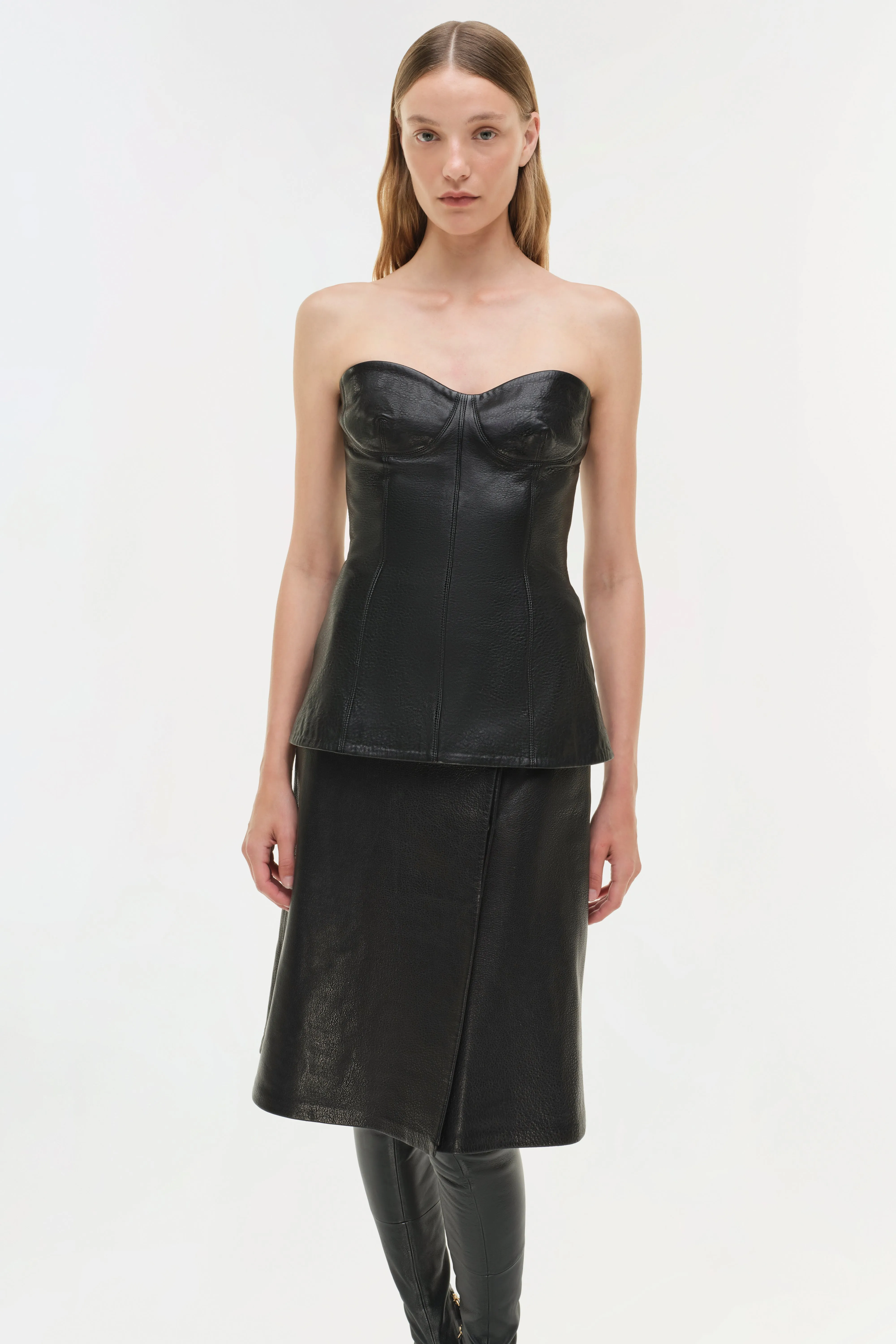 Tyla Leather Bustier Top sold by Jonathan Simkhai product image thumbnail 4