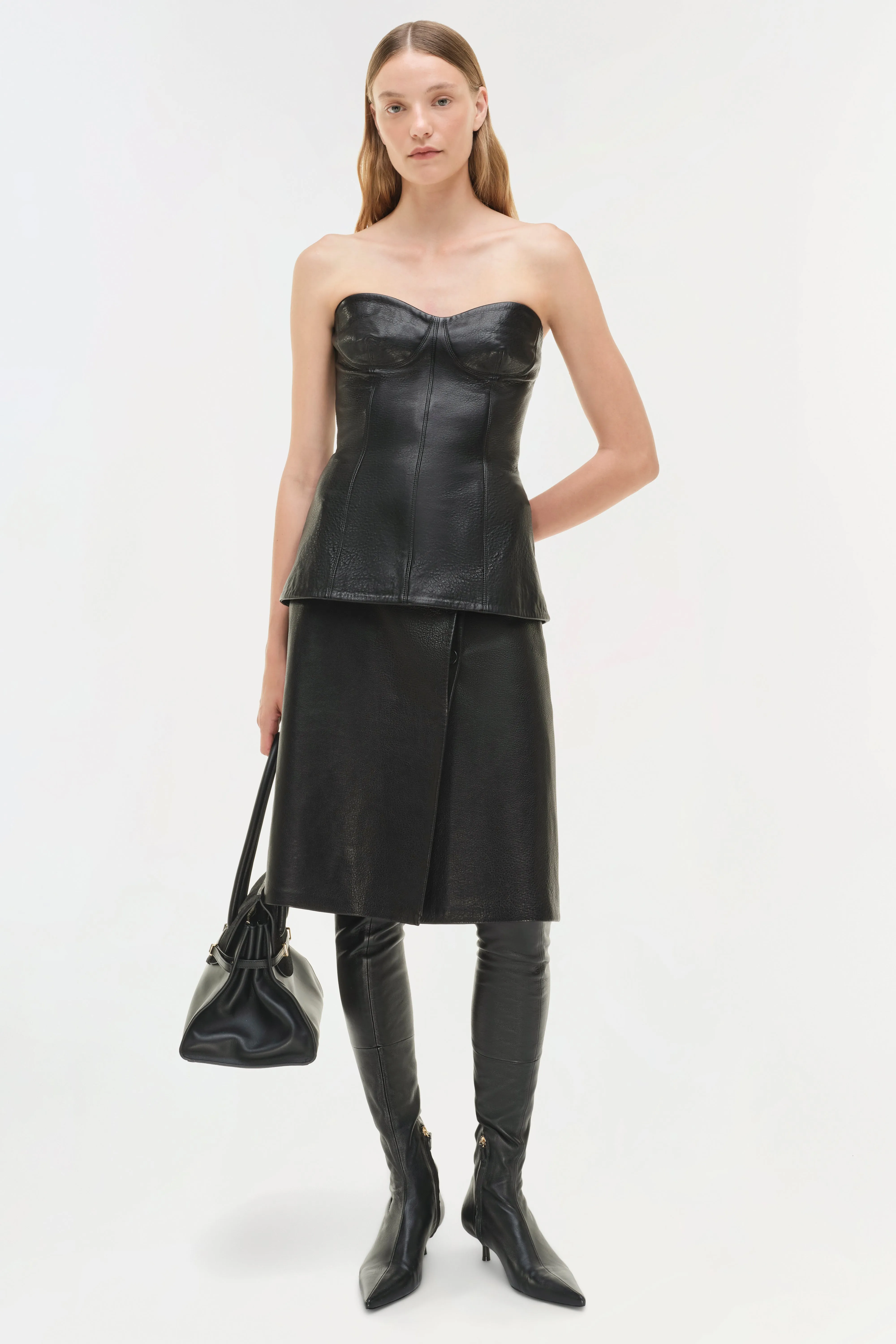 Tyla Leather Bustier Top sold by Jonathan Simkhai product image thumbnail 3