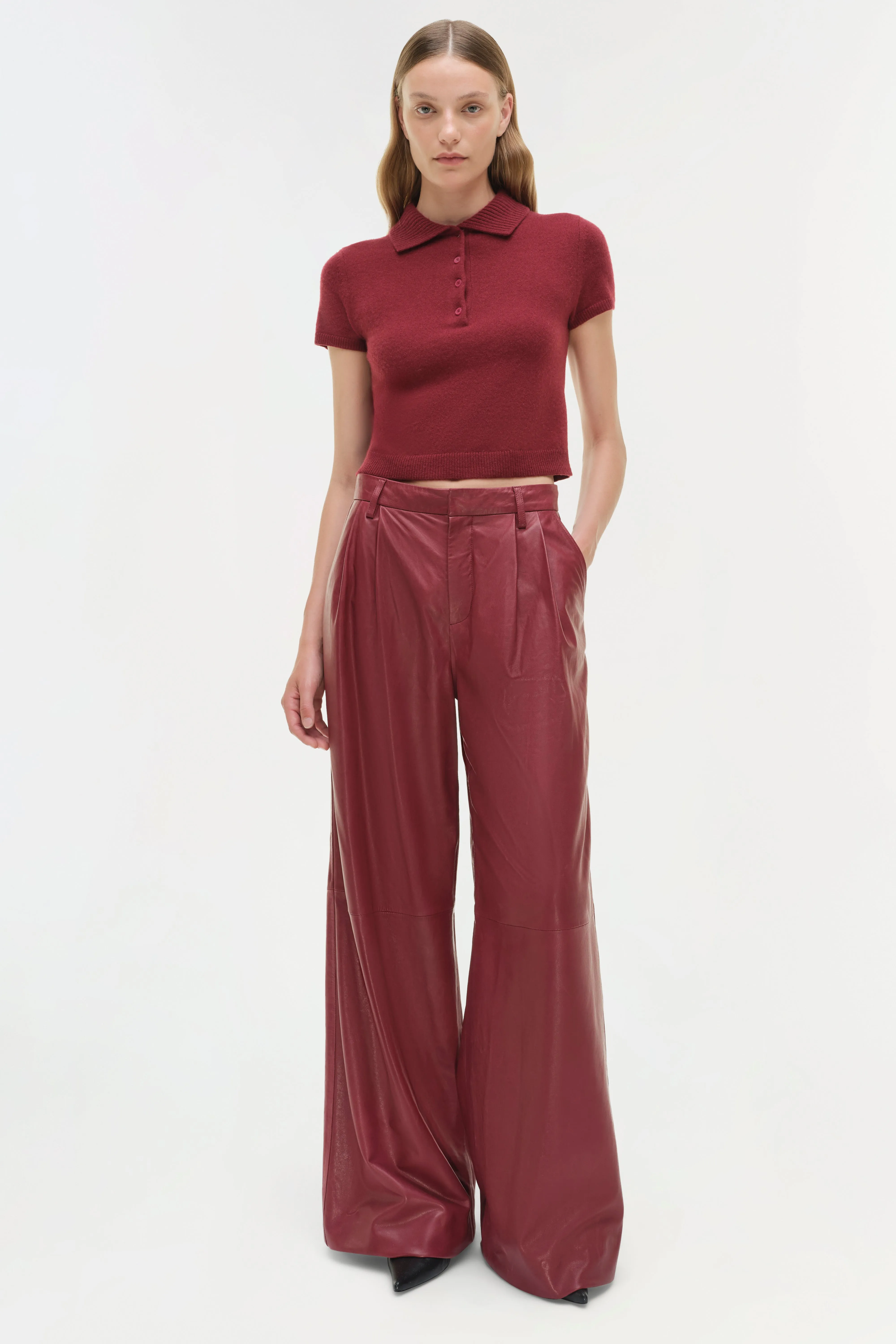 Kobie Wide Leg Leather Pant sold by Jonathan Simkhai product image thumbnail 2