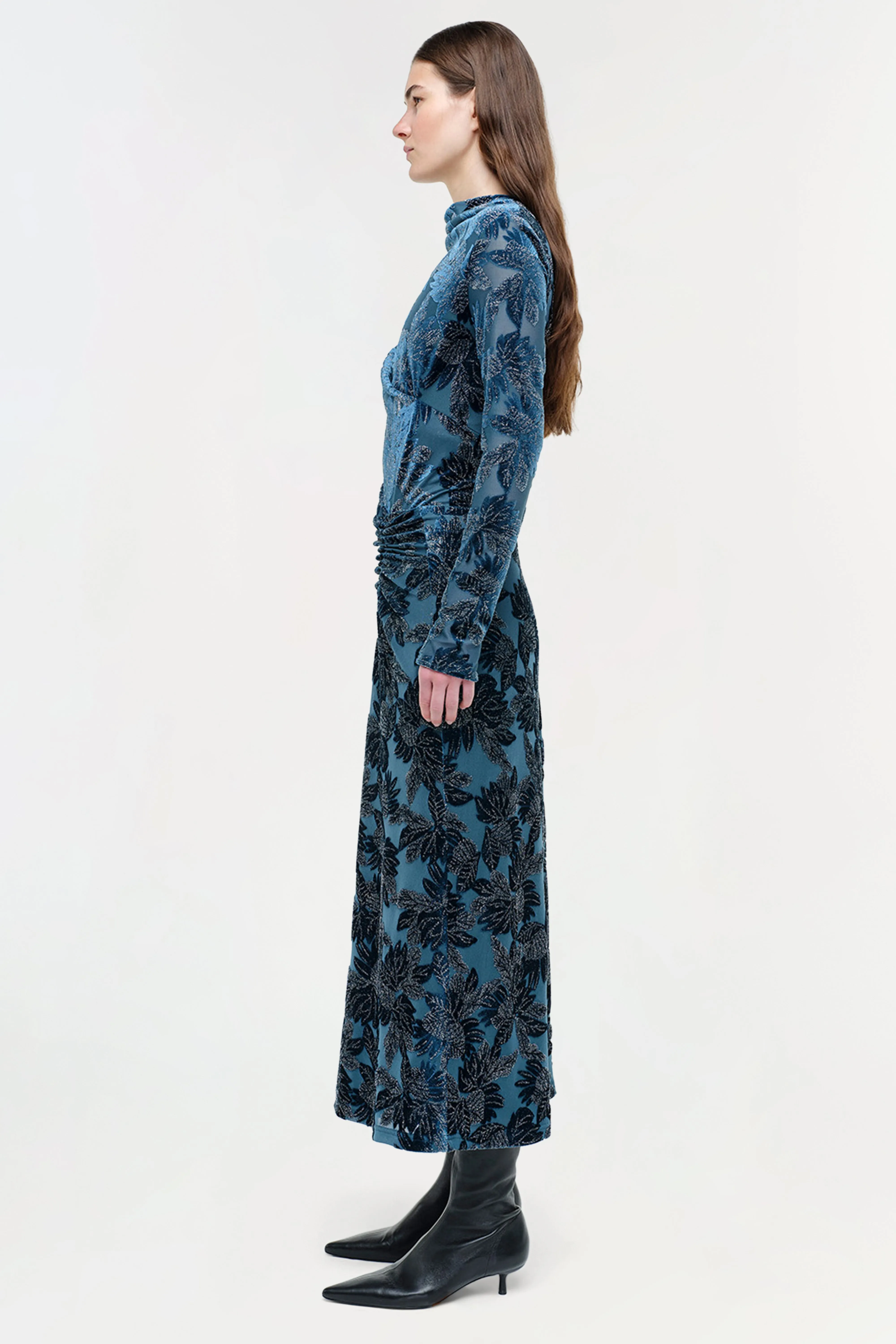 Ferrera Floral Velvet Midi Dress sold by Jonathan Simkhai product image thumbnail 4