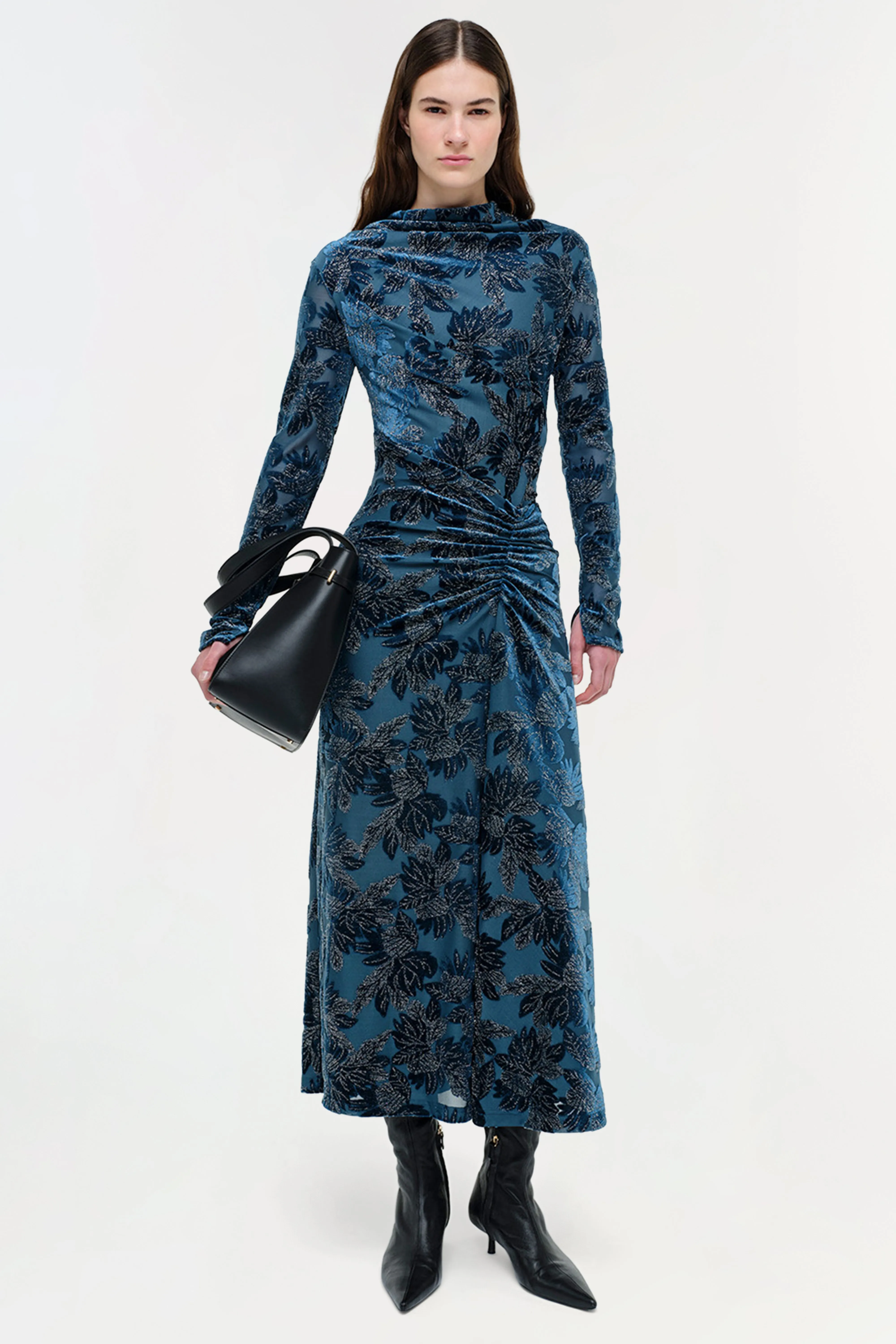 Ferrera Floral Velvet Midi Dress sold by Jonathan Simkhai product image thumbnail 2