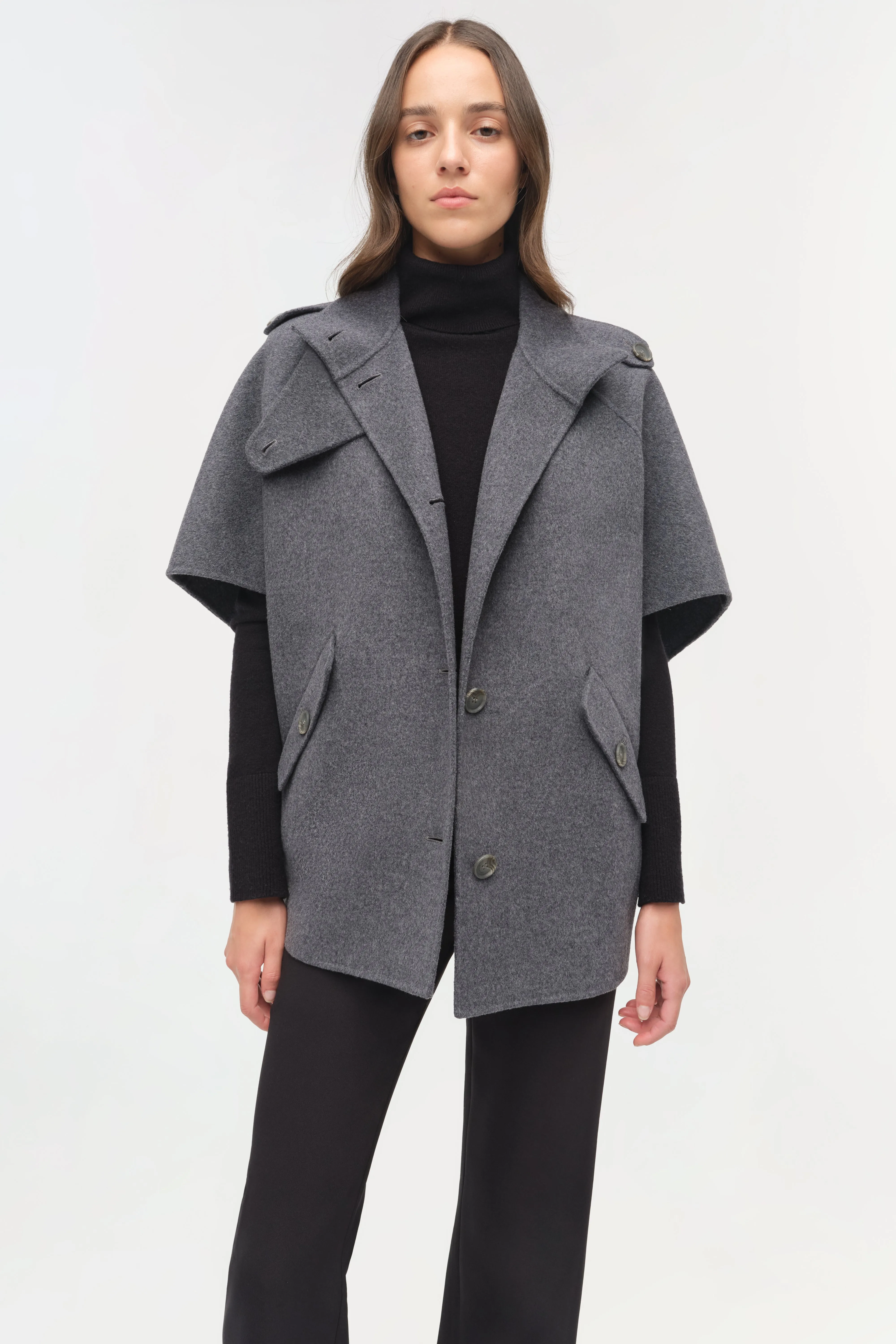 Jones Wool Cape Jacket sold by Jonathan Simkhai product image thumbnail 3