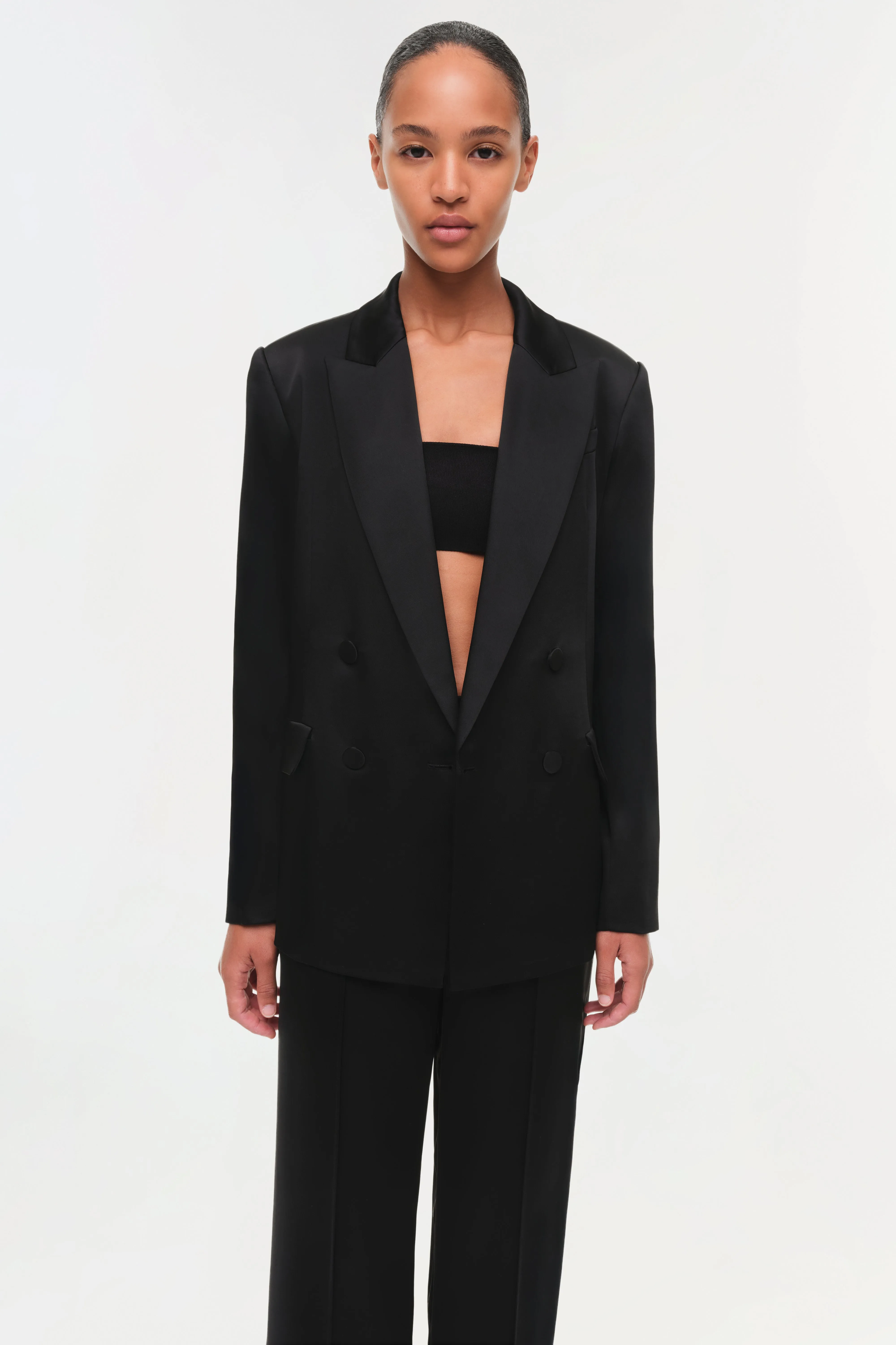 Norah Satin Blazer sold by Jonathan Simkhai product image thumbnail 3