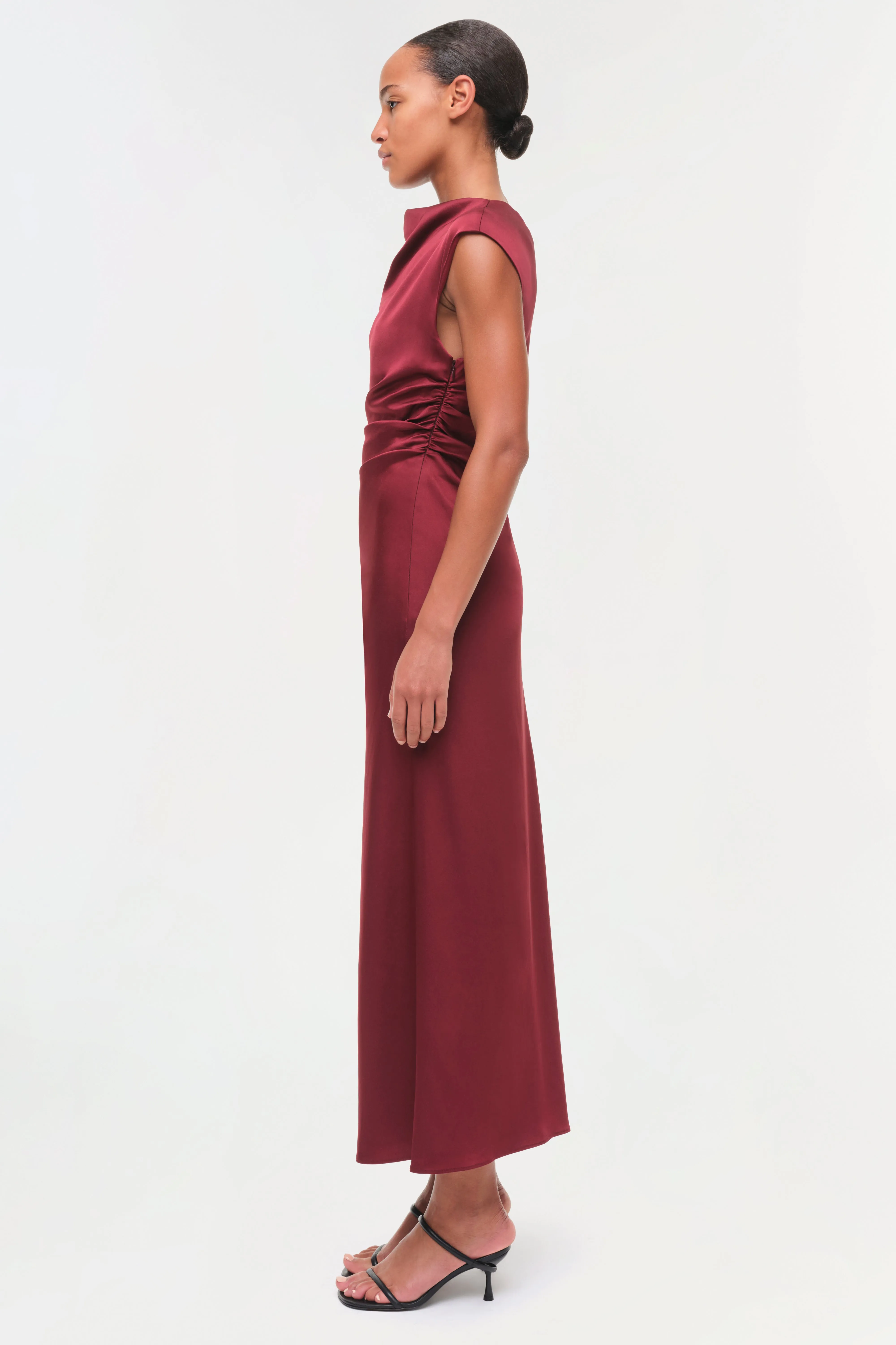 Burke Draped Satin Midi Dress sold by Jonathan Simkhai product image thumbnail 4