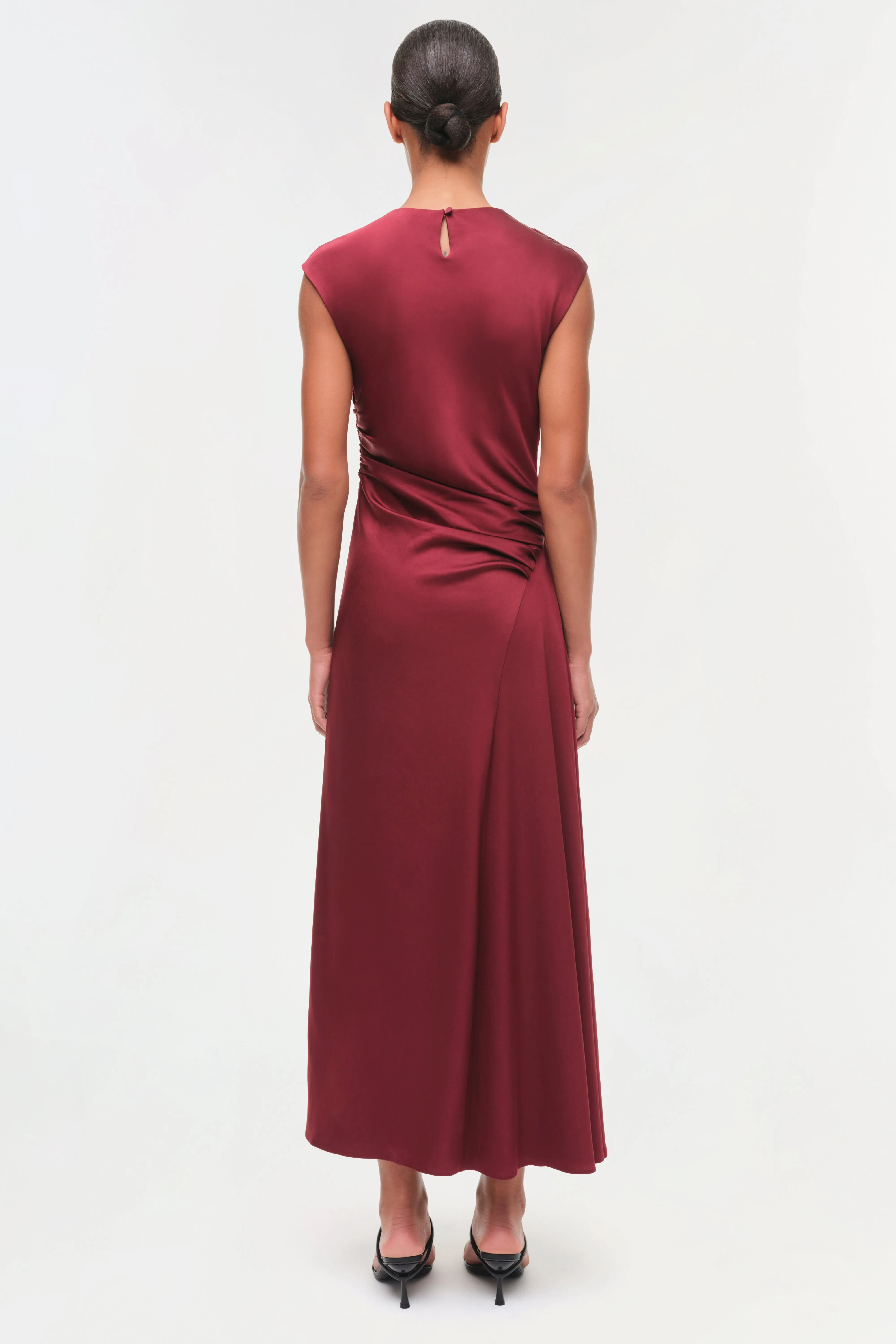 Burke Draped Satin Midi Dress sold by Jonathan Simkhai product image thumbnail 5