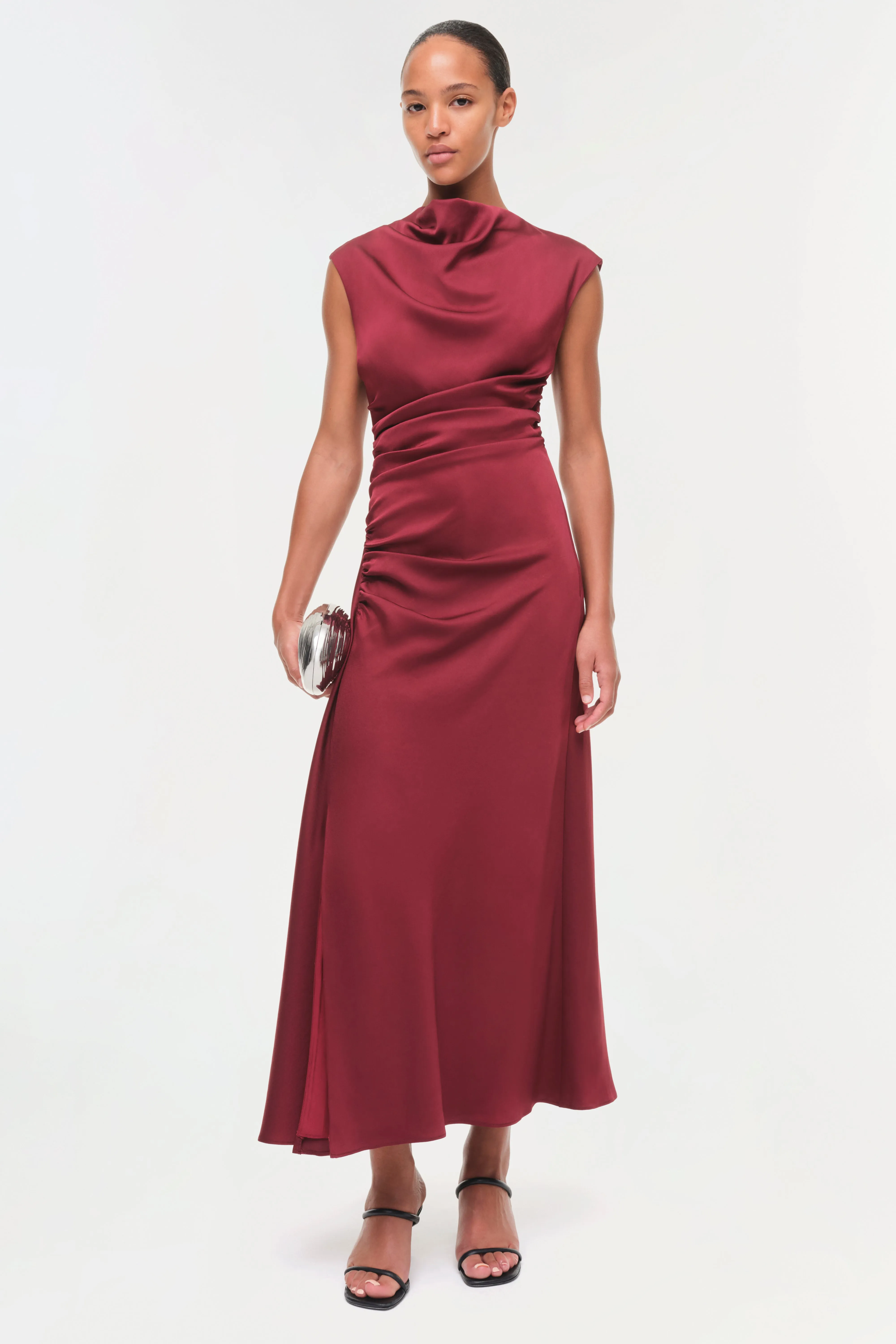 Burke Draped Satin Midi Dress sold by Jonathan Simkhai product image thumbnail 2