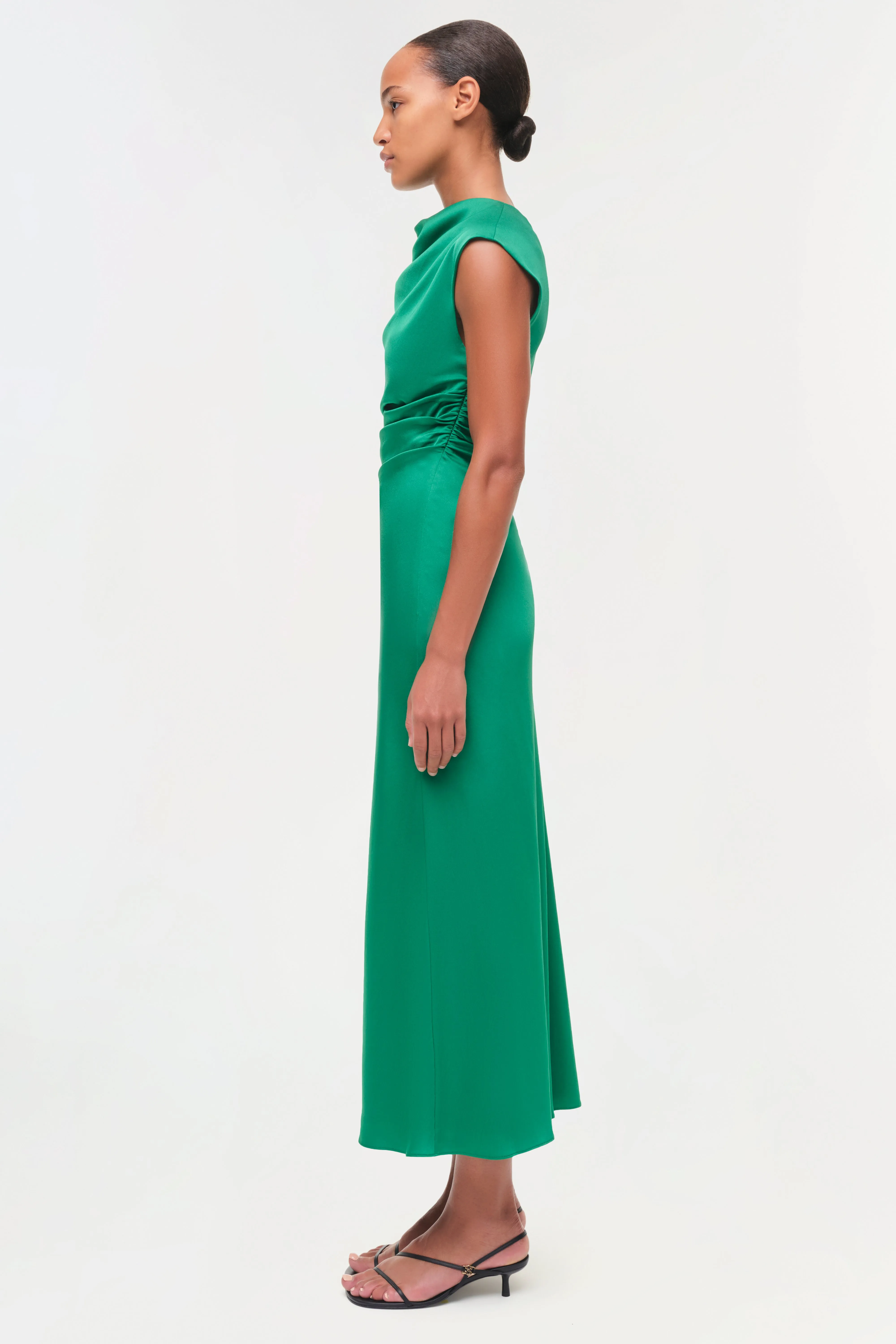Burke Draped Satin Midi Dress sold by Jonathan Simkhai product image thumbnail 4