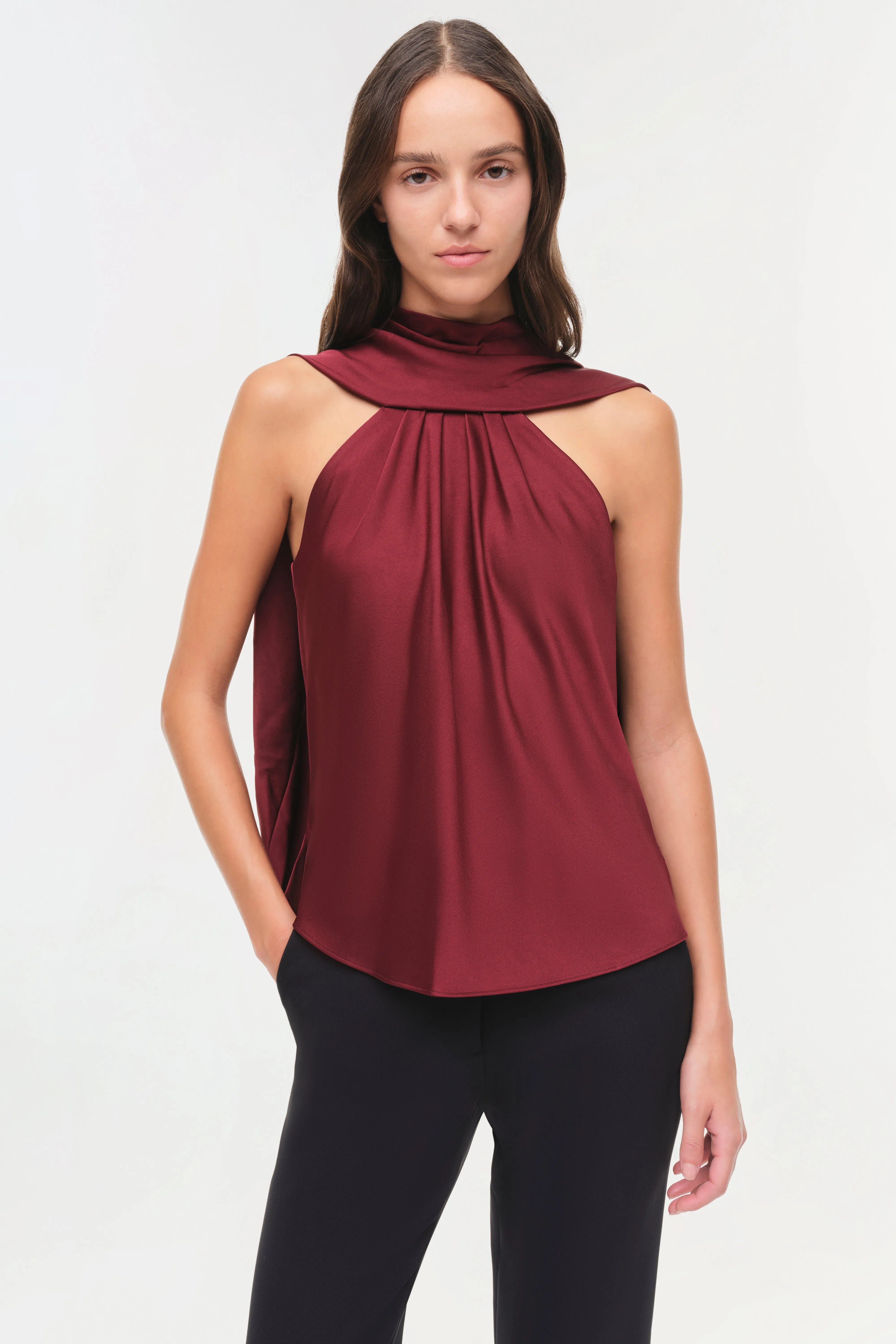 Scarlett Satin Cape Top sold by Jonathan Simkhai product image thumbnail 3