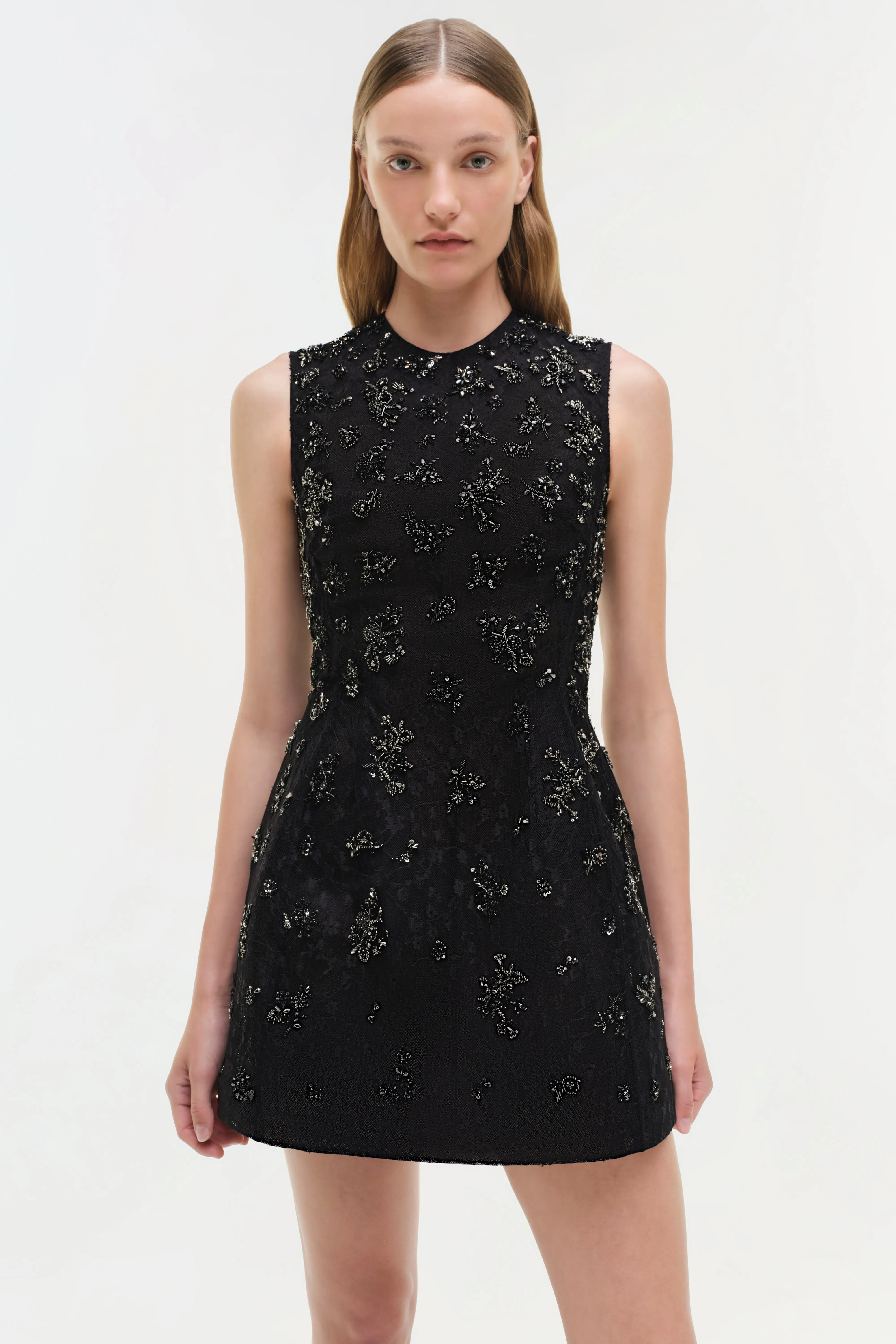 Evelina Embellished Lace Mini Dress sold by Jonathan Simkhai product image thumbnail 3