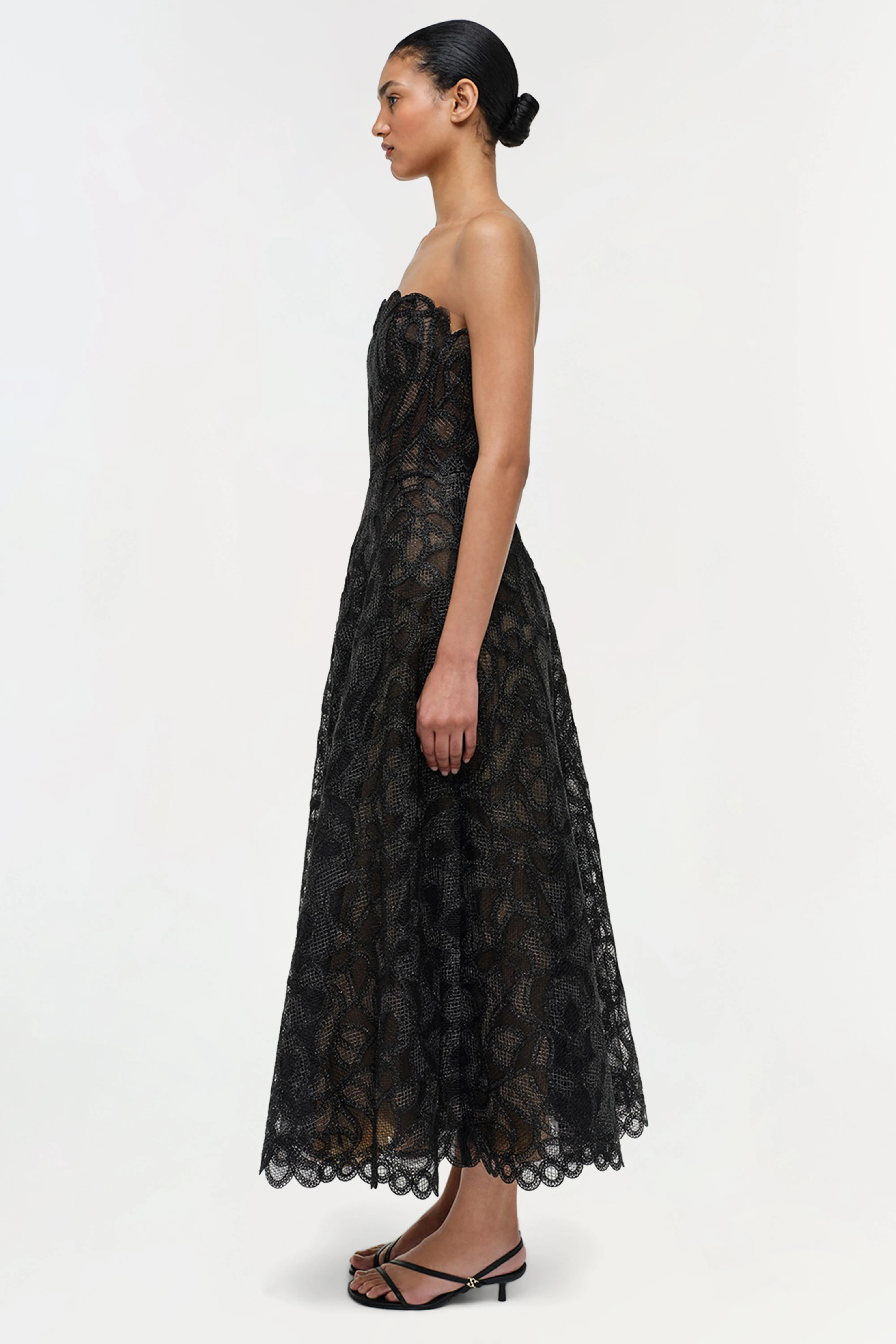 Elvina Gilded Lace Midi Dress sold by Jonathan Simkhai product image thumbnail 4