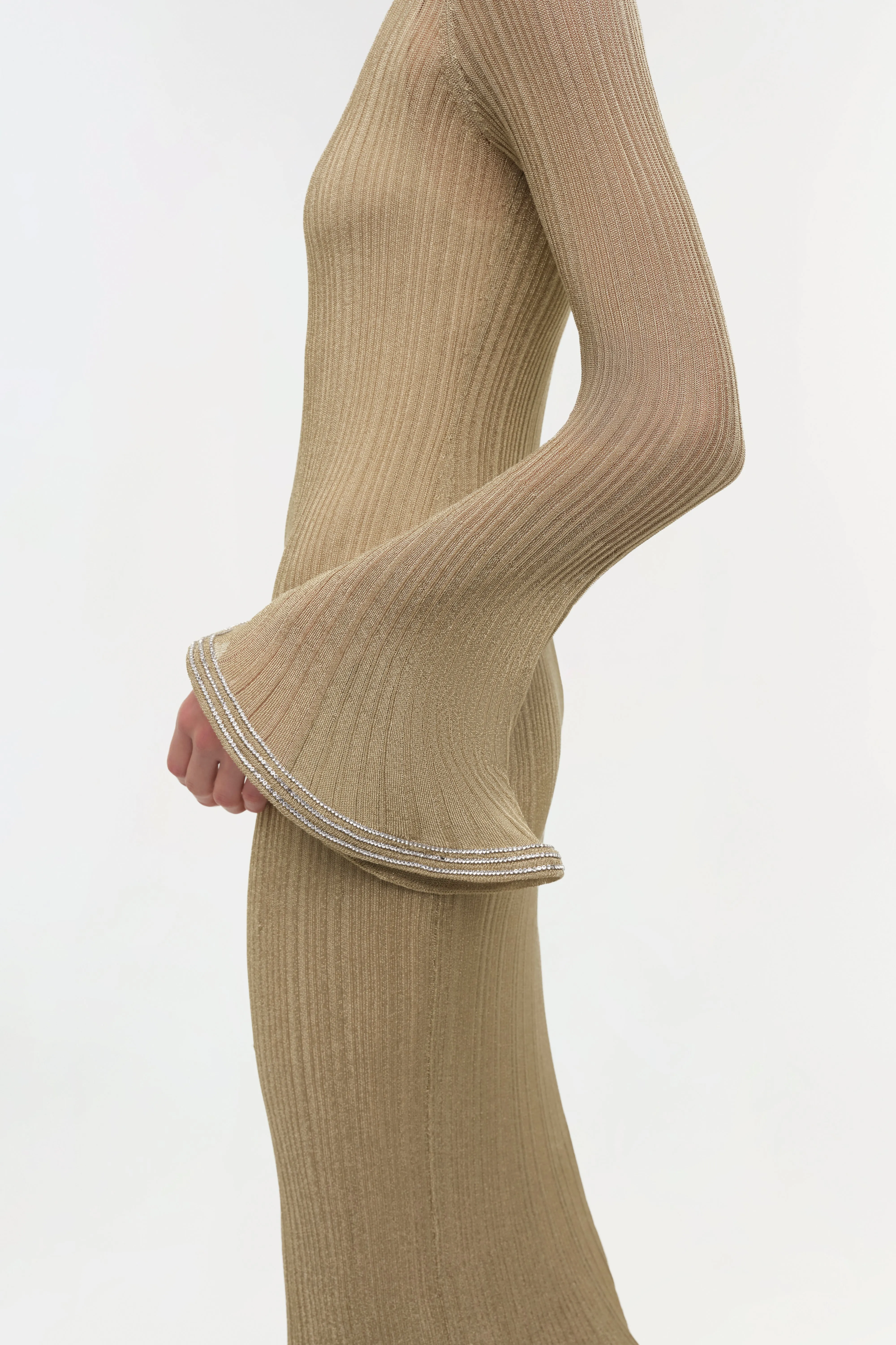 Chessie Metallic Plisse Midi Dress sold by Jonathan Simkhai product image thumbnail 5