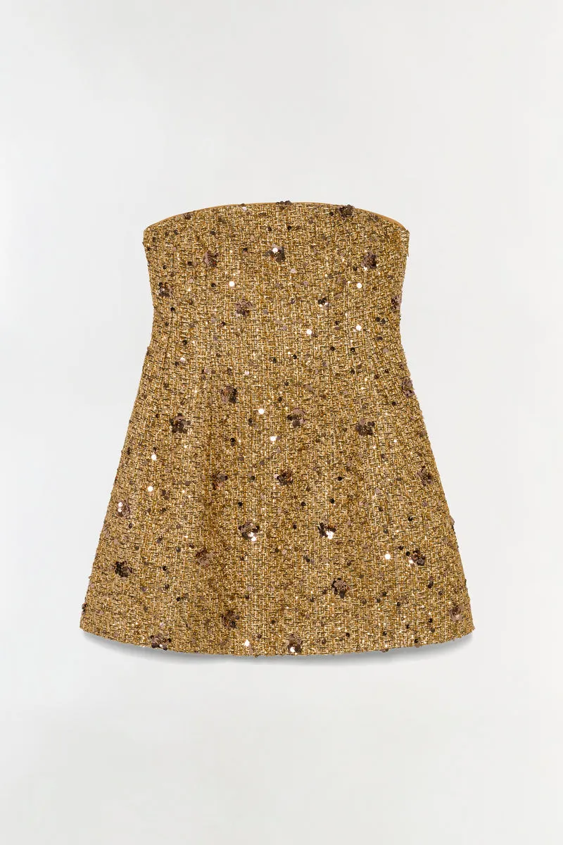Kit Gilded Tweed Mini Dress sold by Jonathan Simkhai