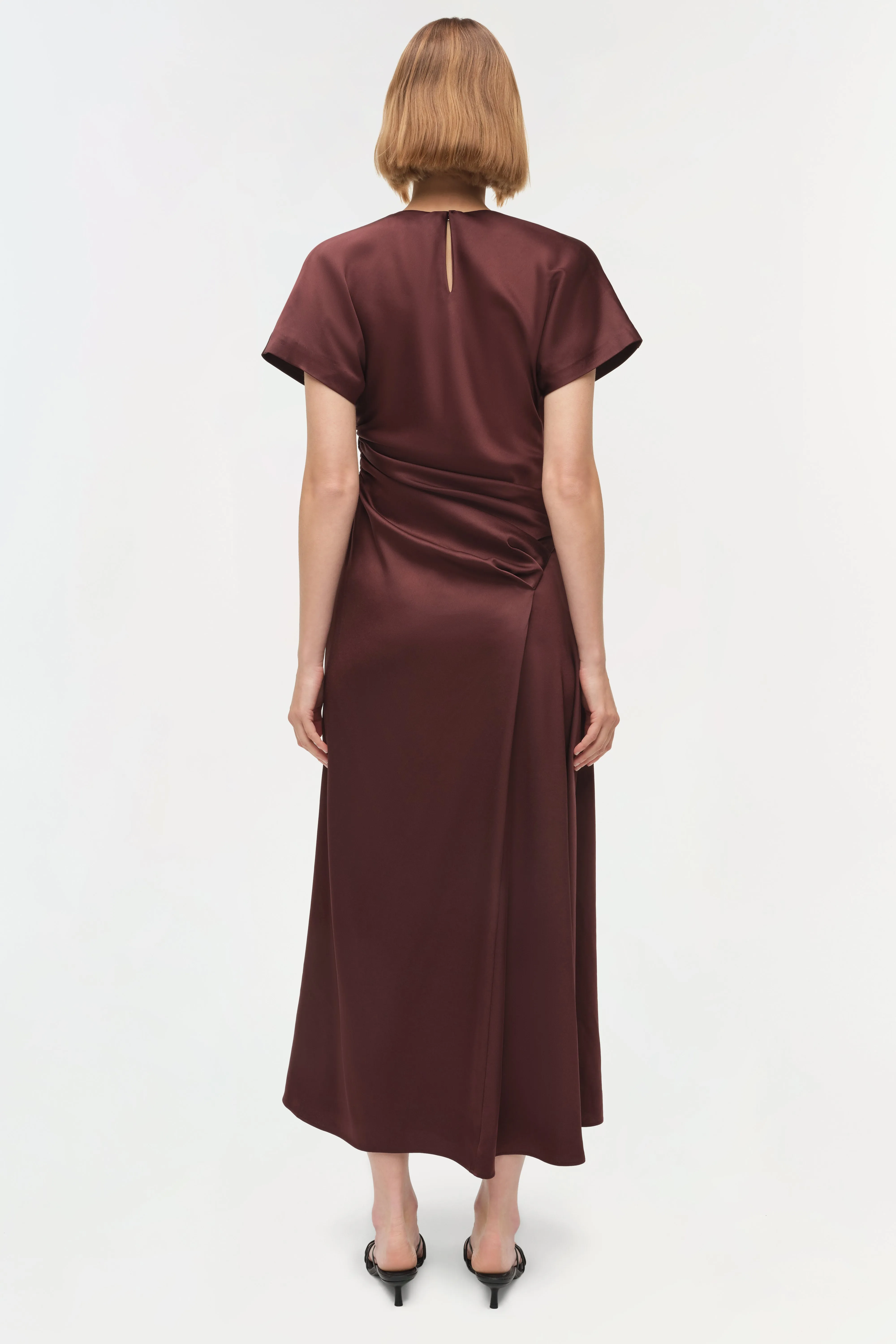Marabella Draped Satin Midi Dress sold by Jonathan Simkhai product image thumbnail 5