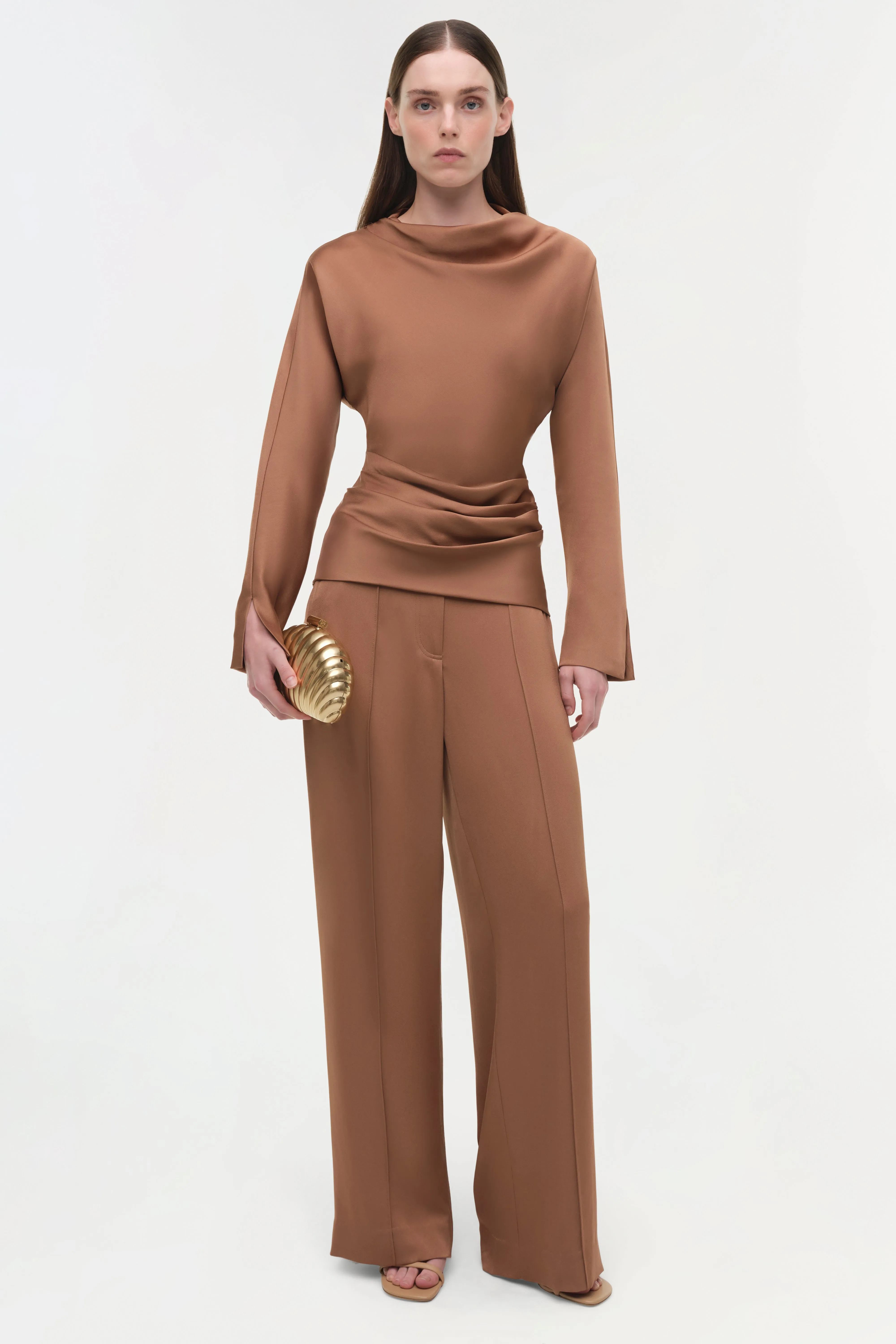 Victoria Draped Satin Top sold by Jonathan Simkhai product image thumbnail 3