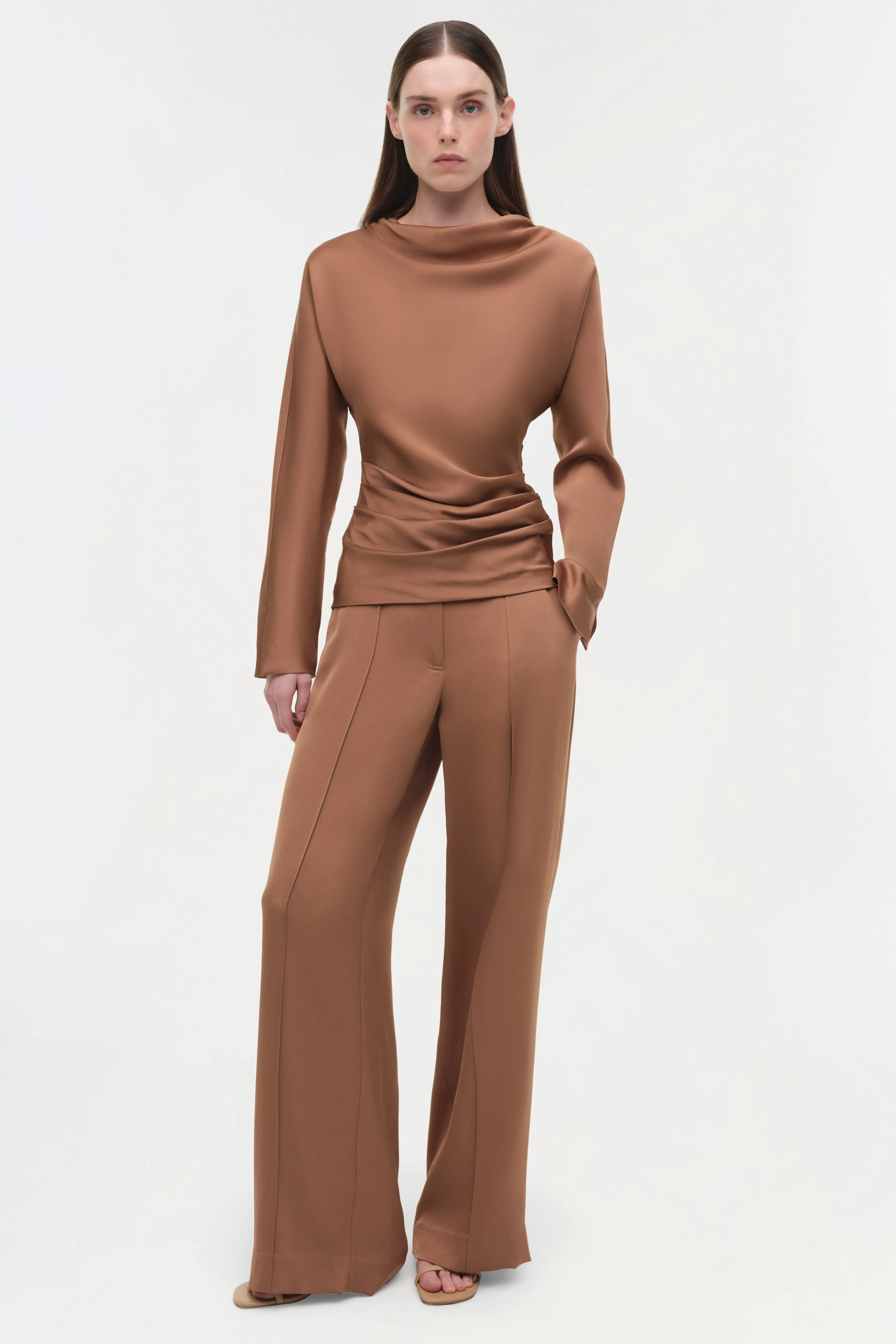 Victoria Draped Satin Top sold by Jonathan Simkhai product image thumbnail 4