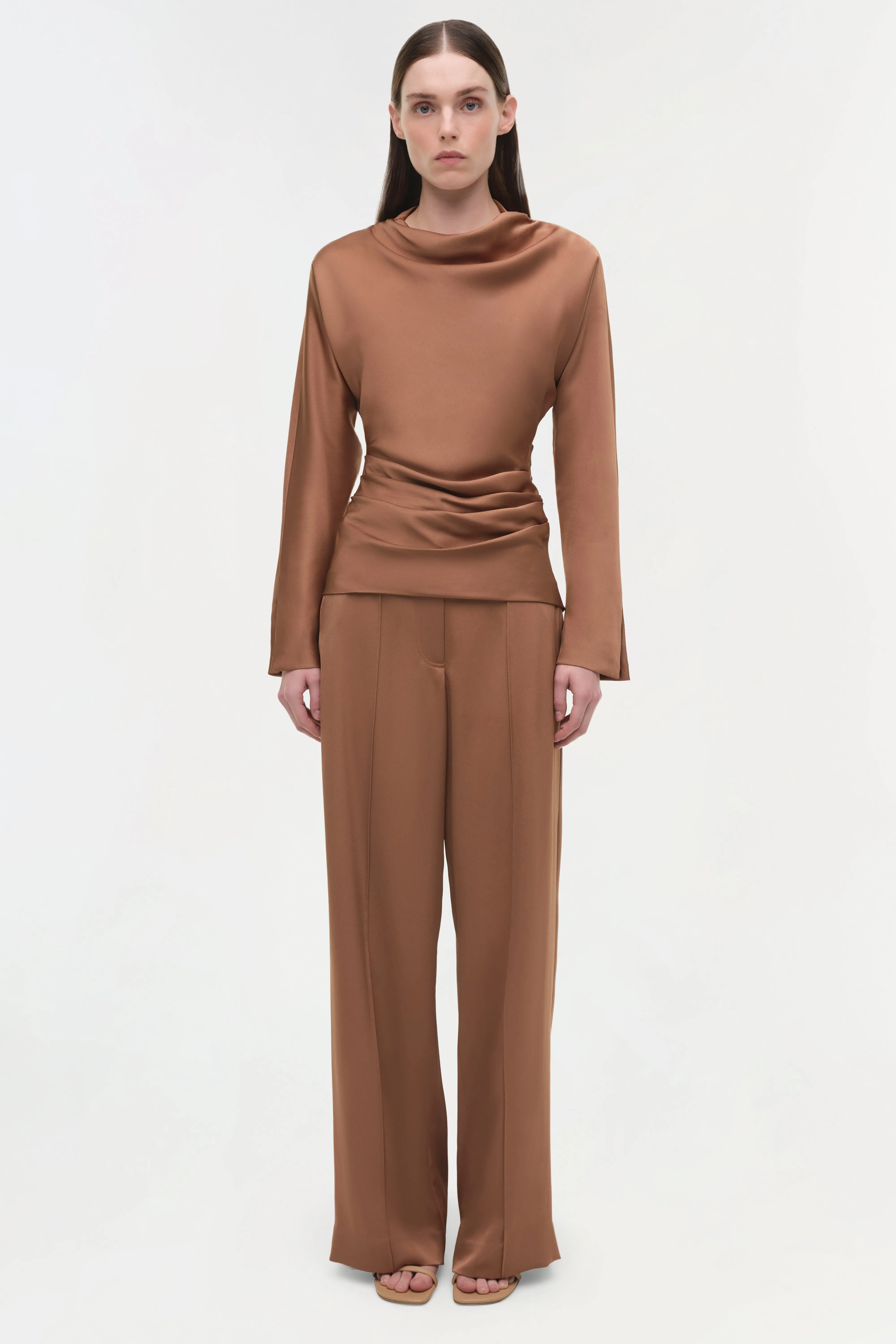 Victoria Draped Satin Top sold by Jonathan Simkhai product image thumbnail 2