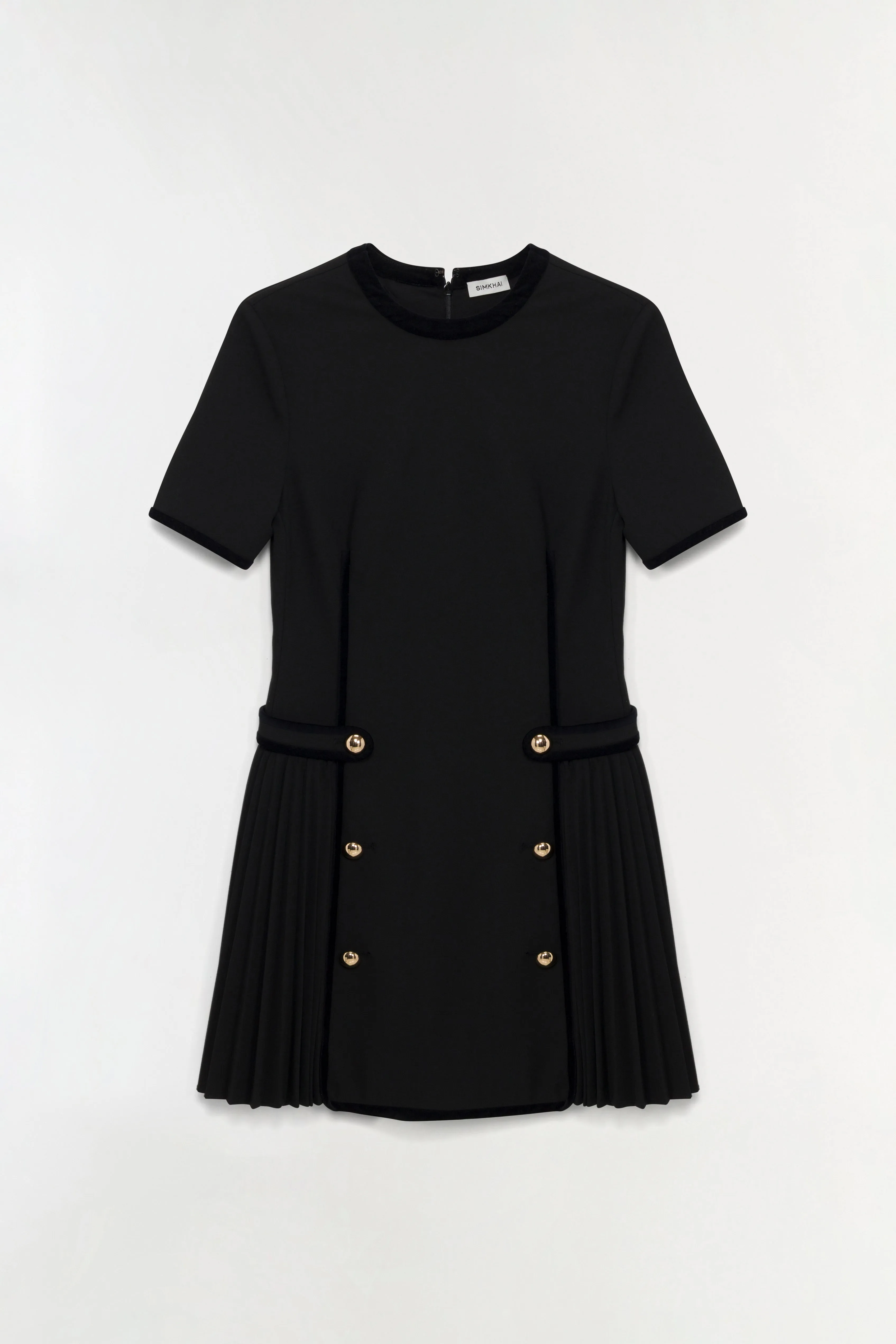 Doria Velvet Trimmed Mini Dress sold by Jonathan Simkhai