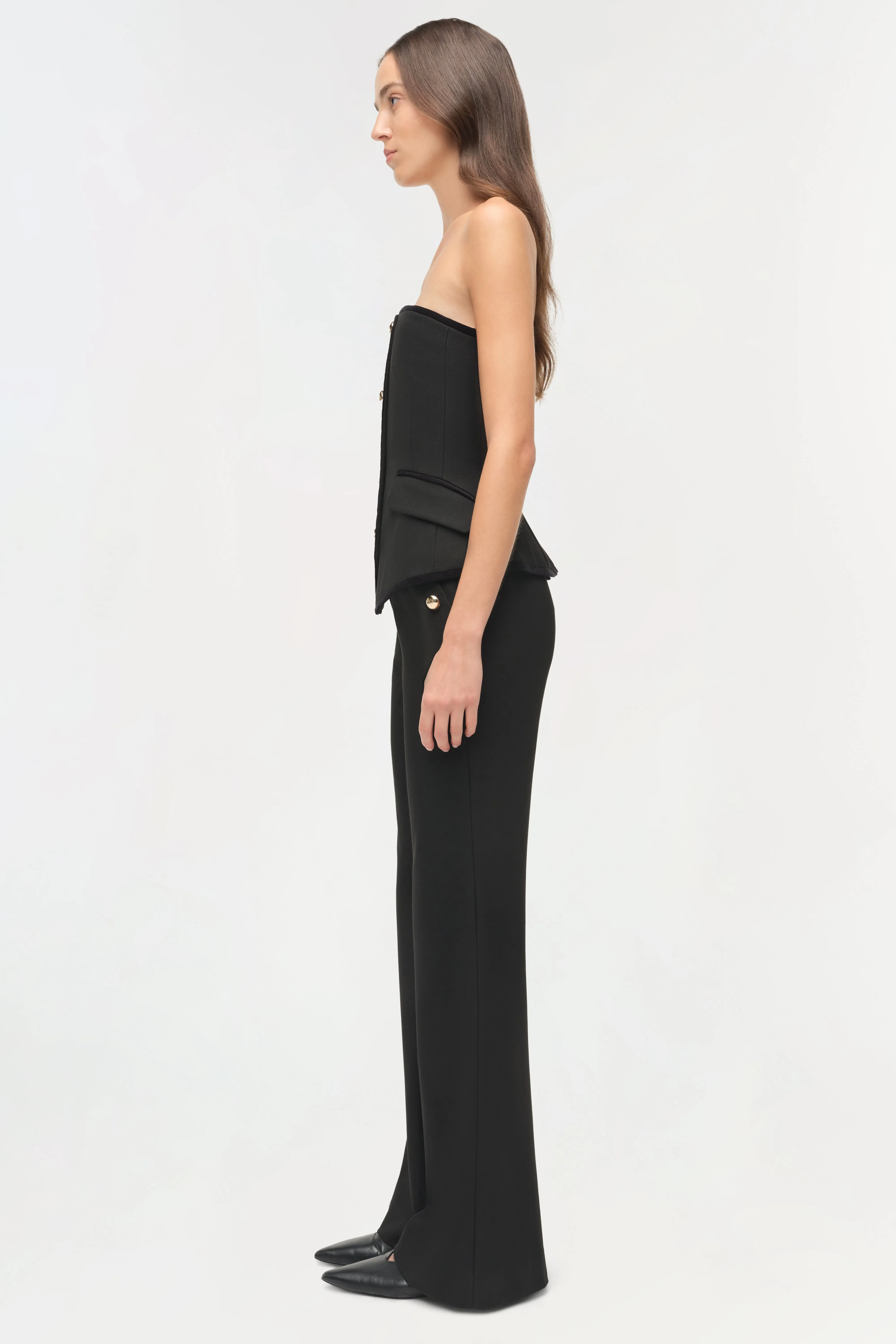 Cambrie Velvet Trimmed Bustier Top sold by Jonathan Simkhai product image thumbnail 4