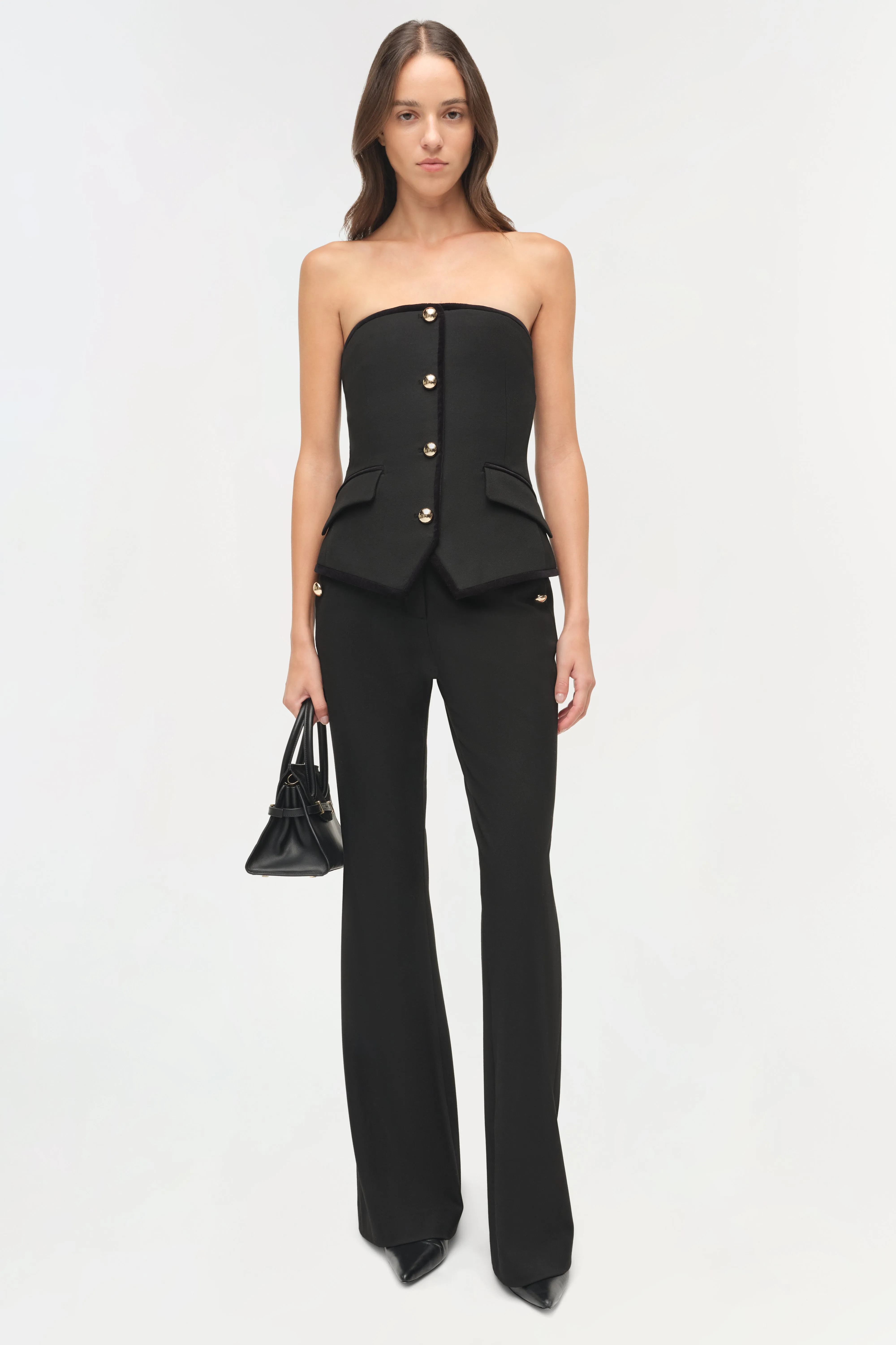 Cambrie Velvet Trimmed Bustier Top sold by Jonathan Simkhai product image thumbnail 3