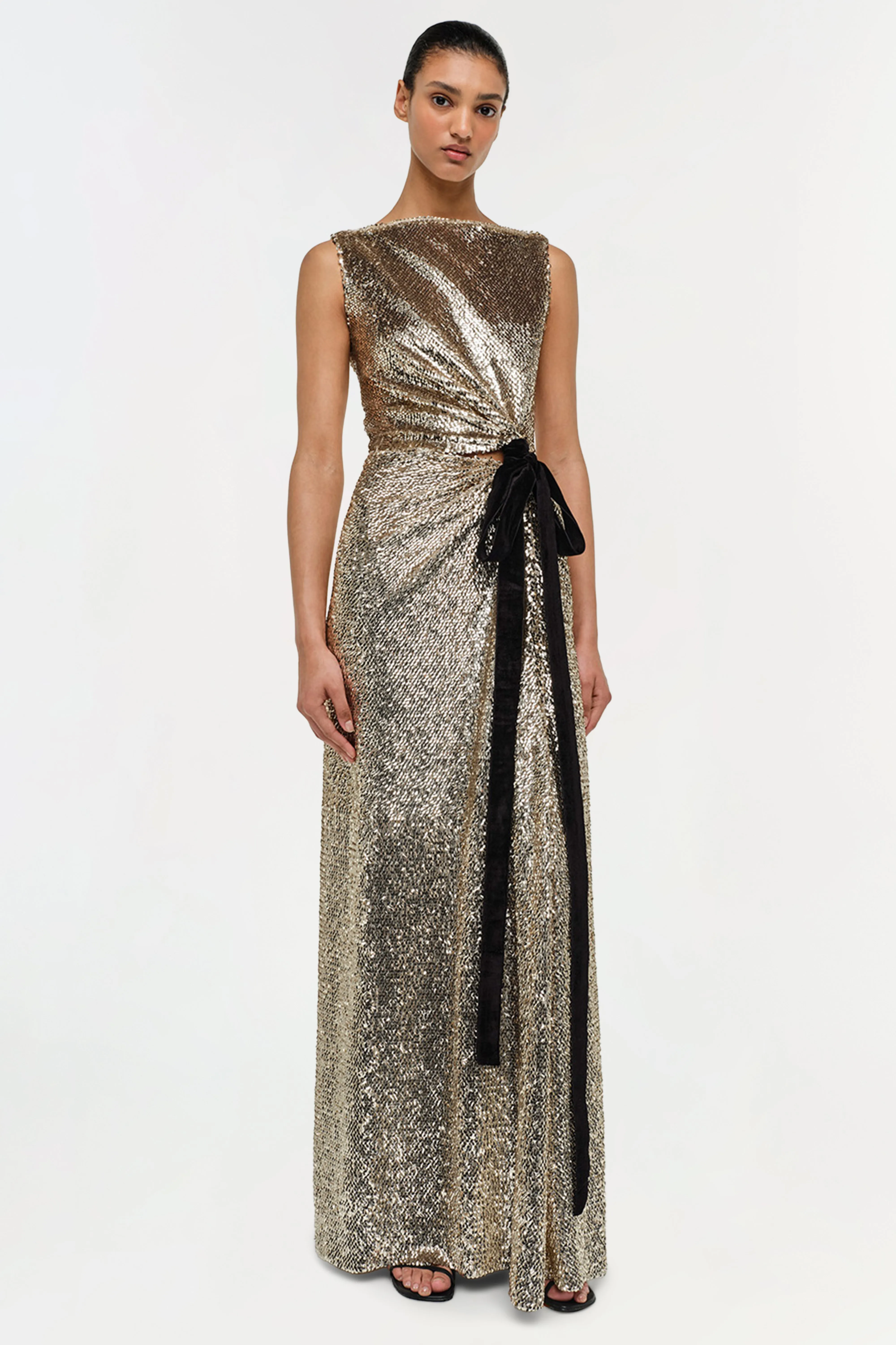 Felicity Draped Sequin Gown sold by Jonathan Simkhai product image thumbnail 3
