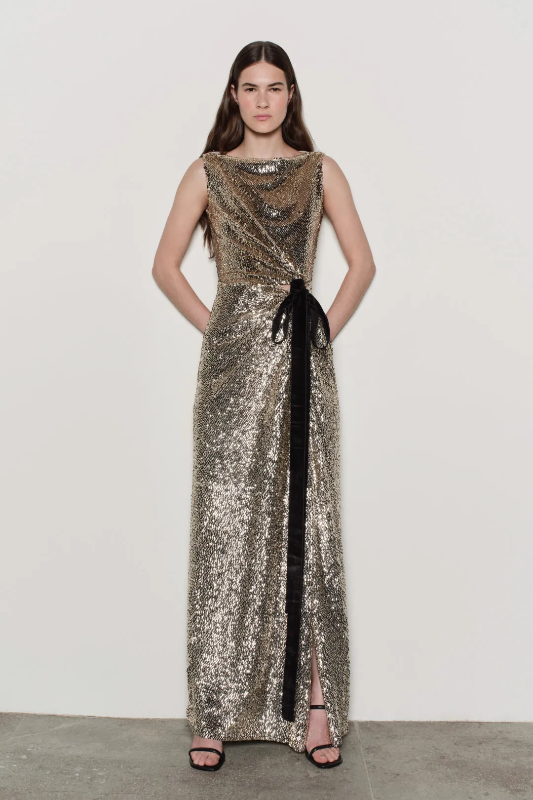 Felicity Draped Sequin Gown sold by Jonathan Simkhai product image thumbnail 2