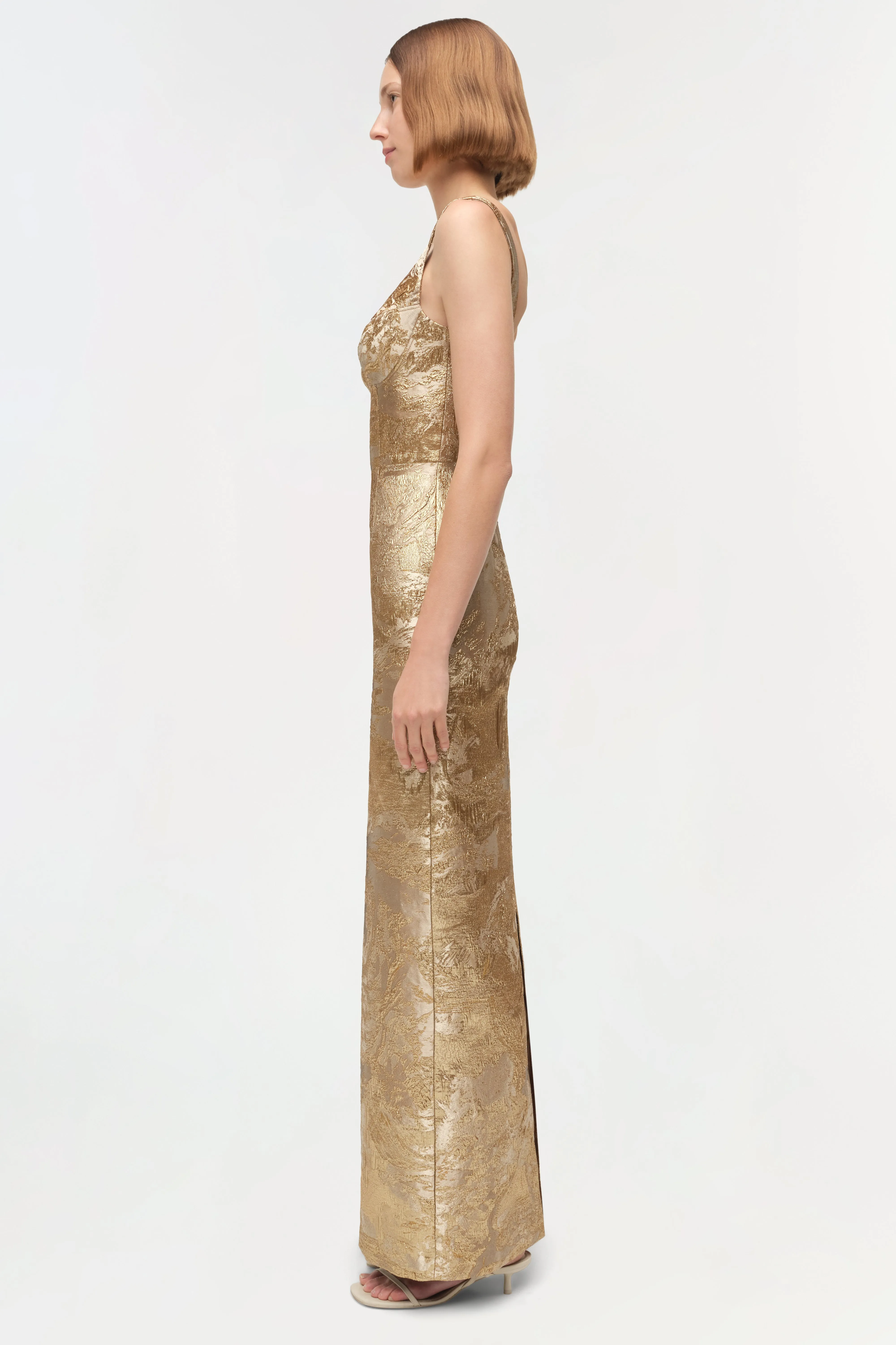 Viella Metallic Jacquard Gown sold by Jonathan Simkhai product image thumbnail 4