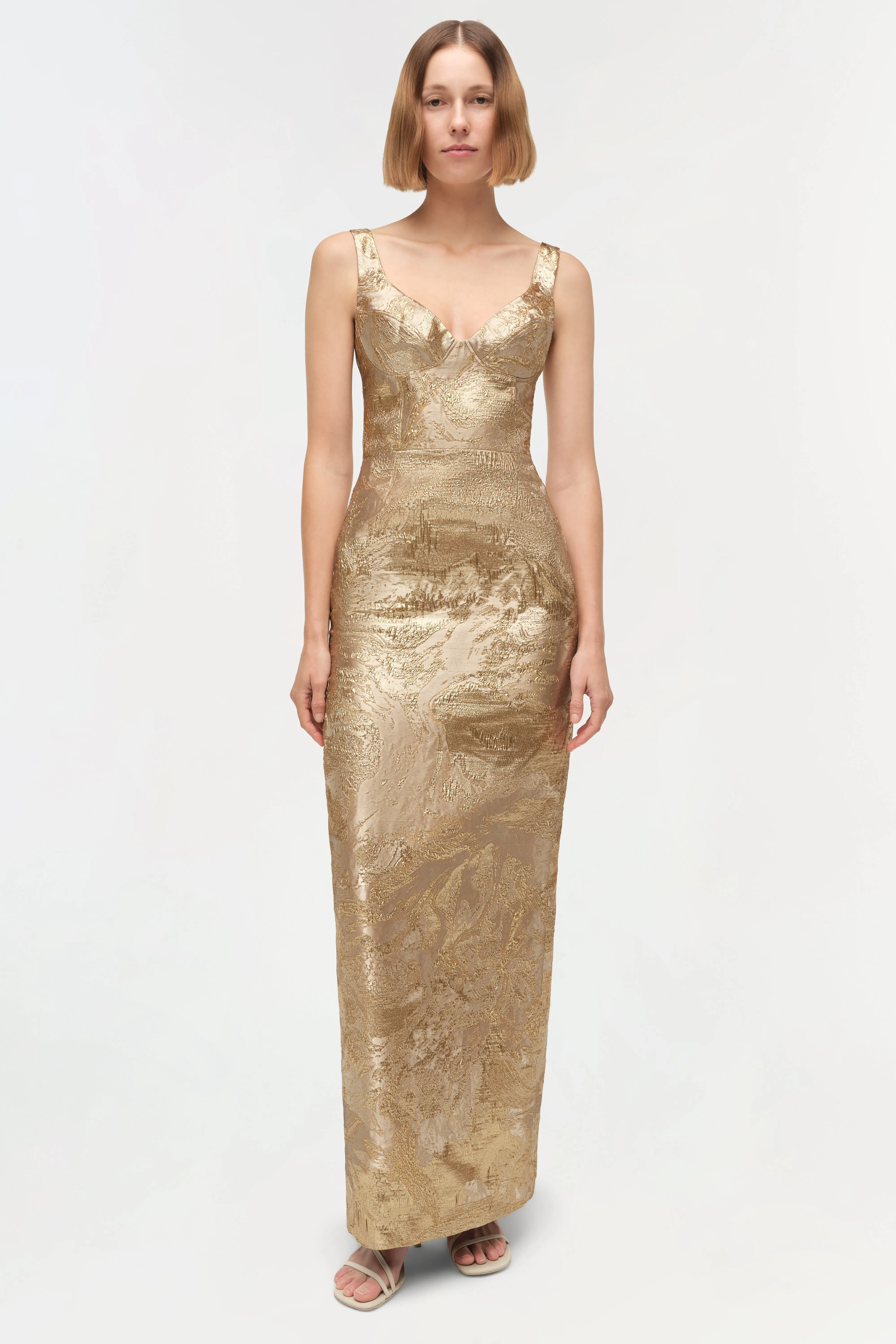 Viella Metallic Jacquard Gown sold by Jonathan Simkhai product image thumbnail 2